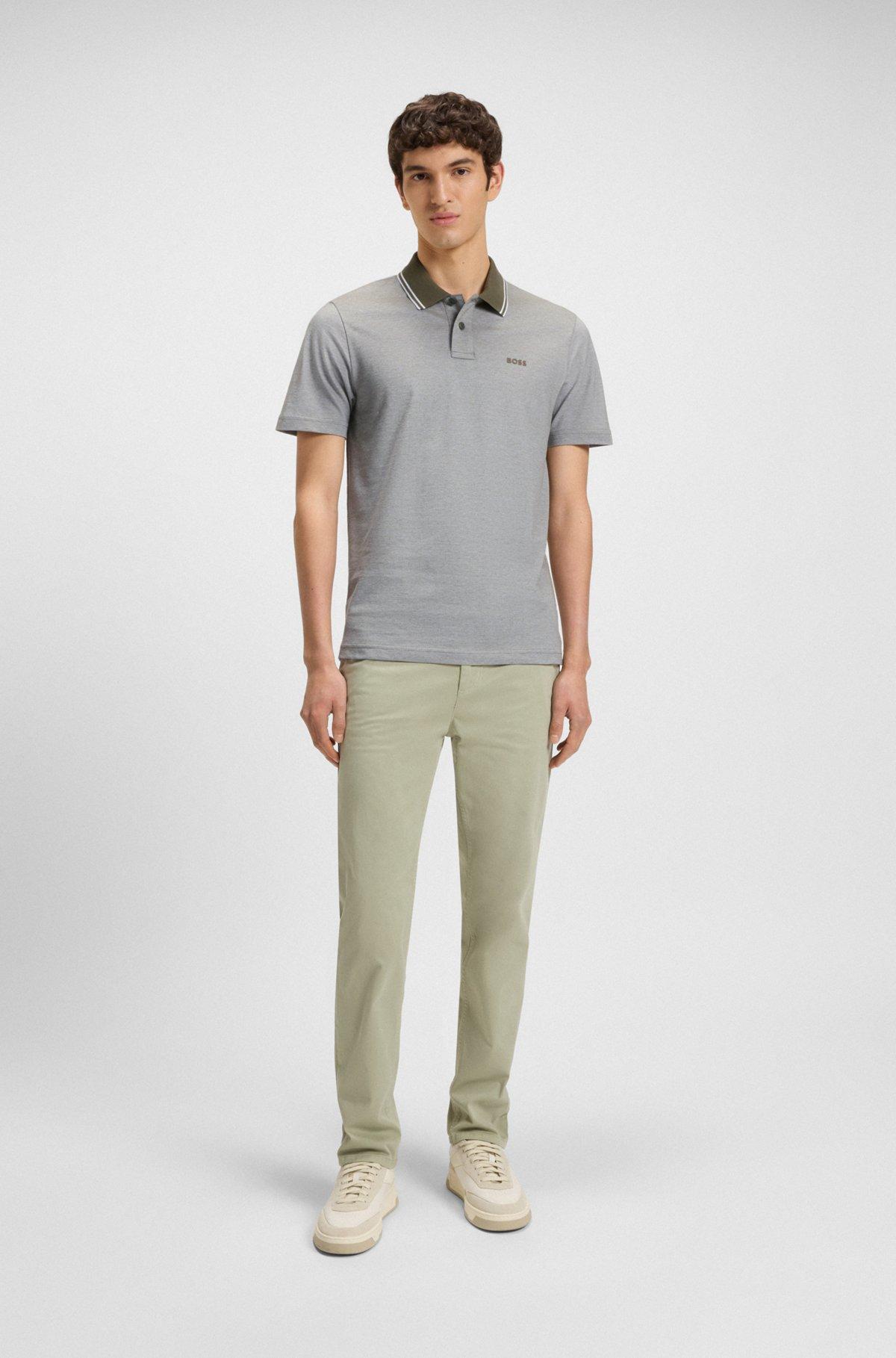 BOSS - Relaxed-fit polo shirt in Oxford-piqué cotton - Light Green Product Image