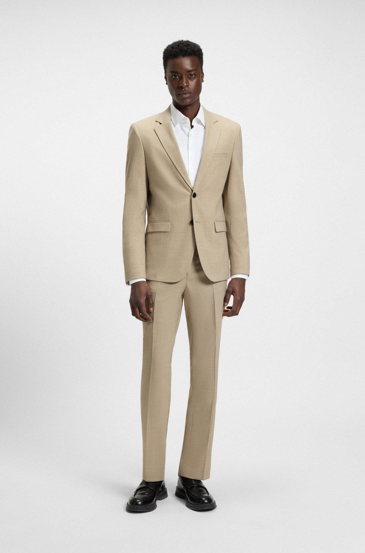 HUGO - Slim-fit shirt in cotton with logo jacquard - White Product Image