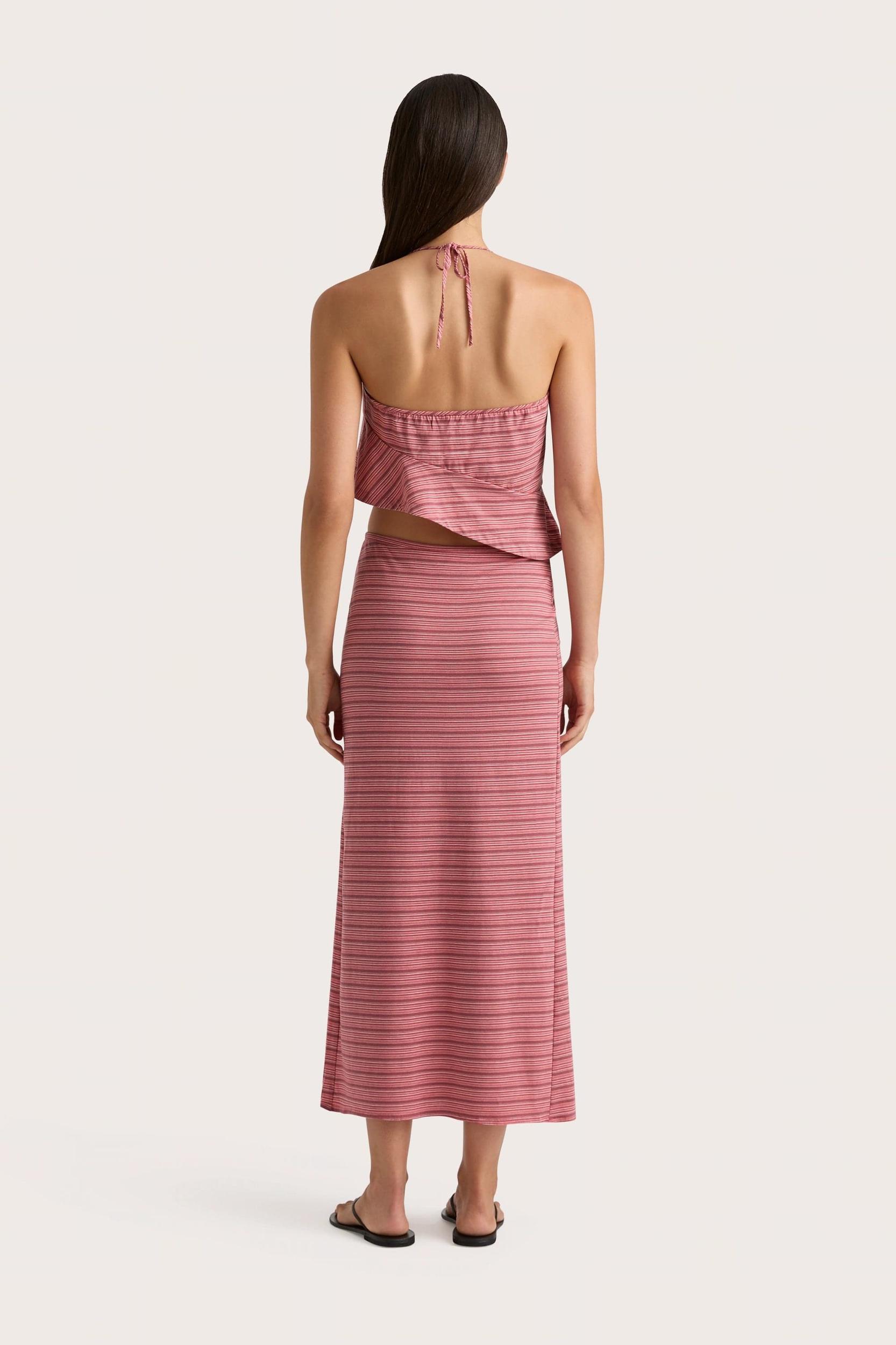 Maceio Midi Skirt Vermillion Stripe - Final Sale Product Image