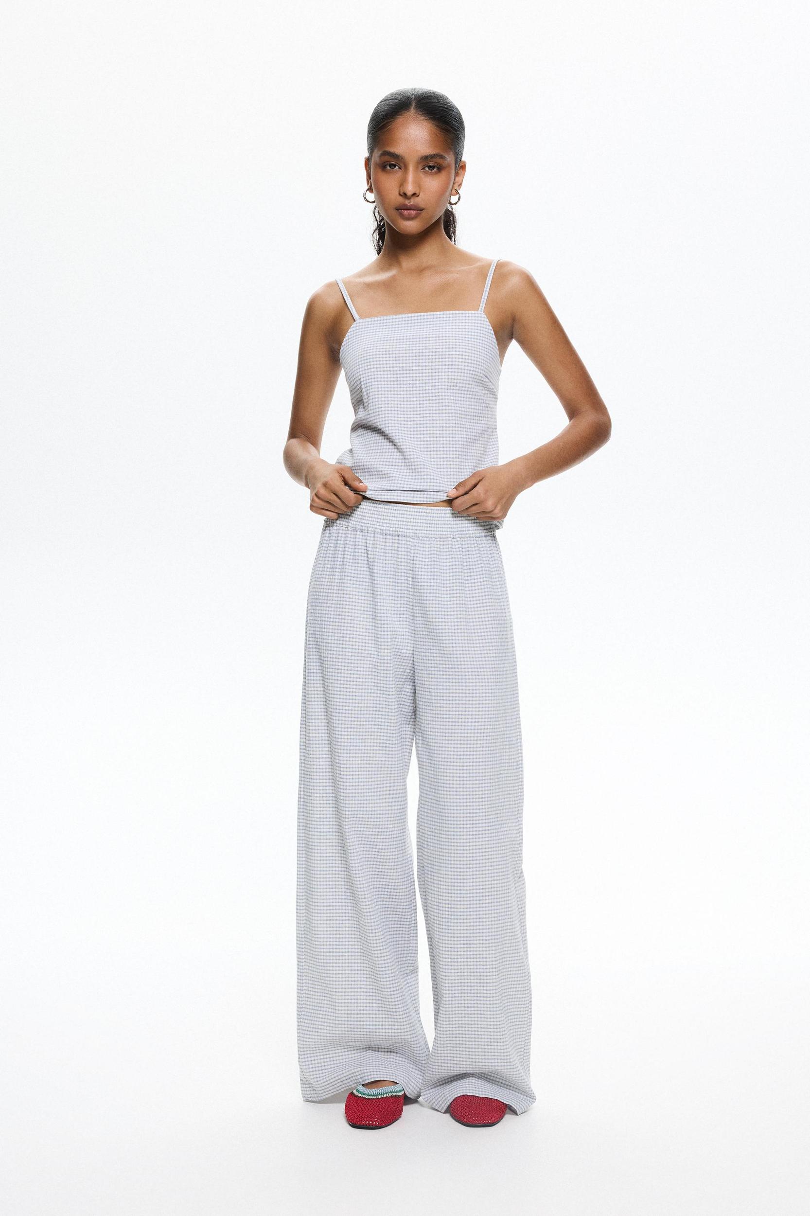 Gingham check pants Product Image