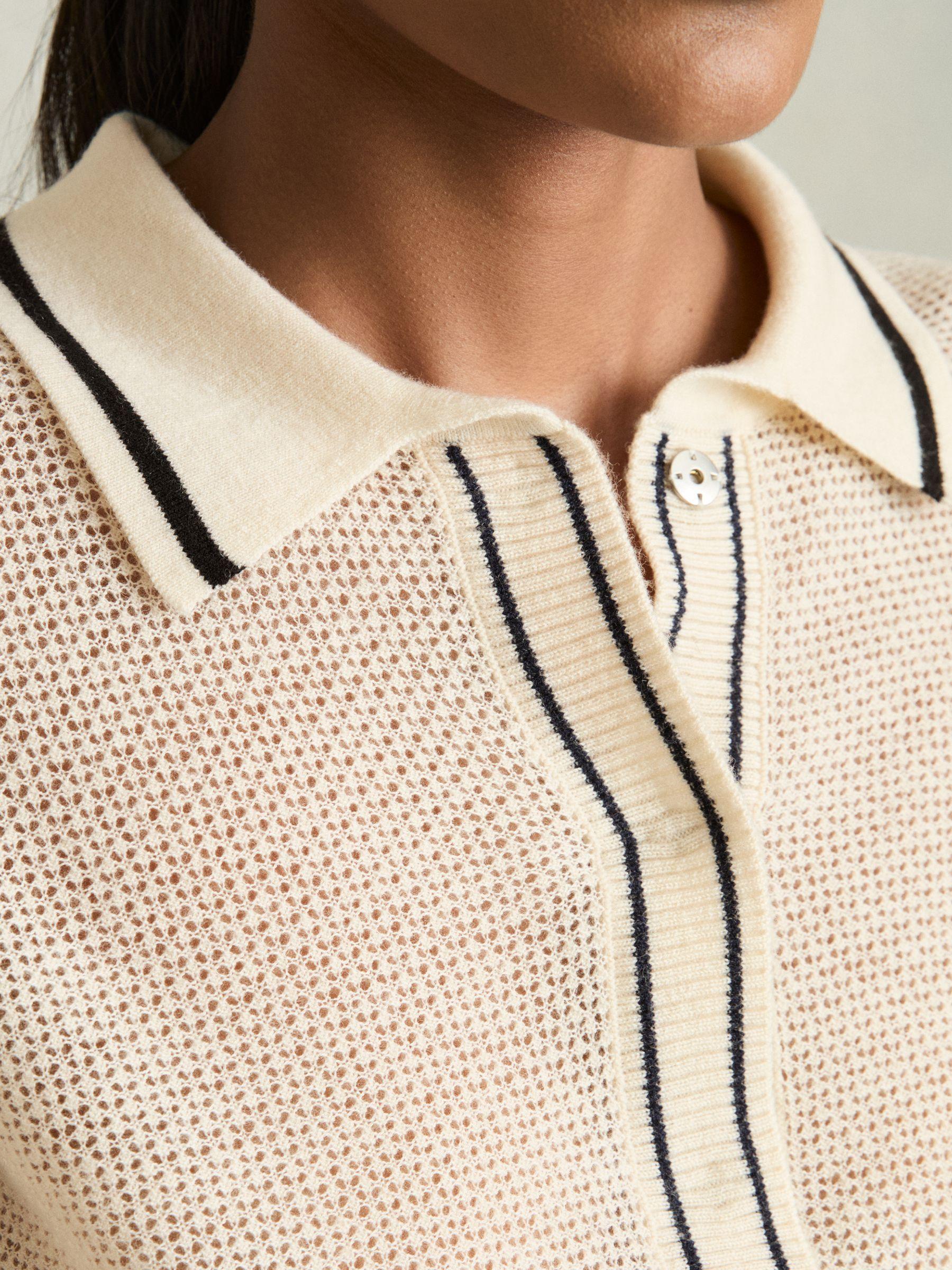 Wool-Cashmere Tipped Polo Jumper in Neutral Product Image