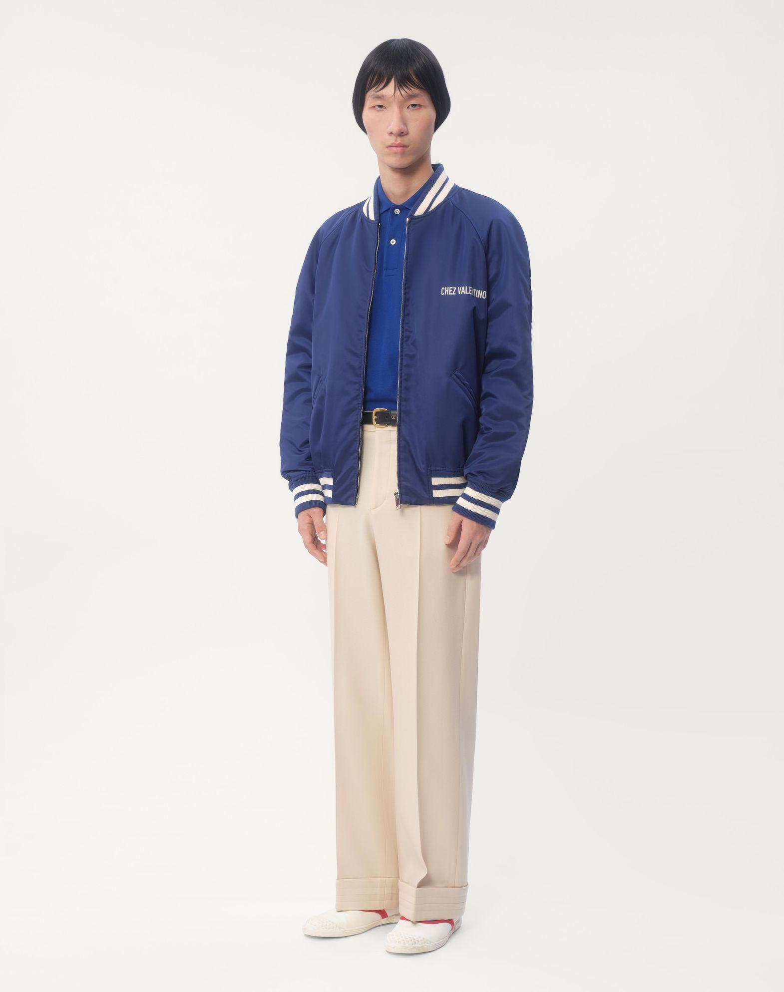 Long-Sleeved Cotton Piqué Polo Shirt With Vlogo Embroidery Product Image