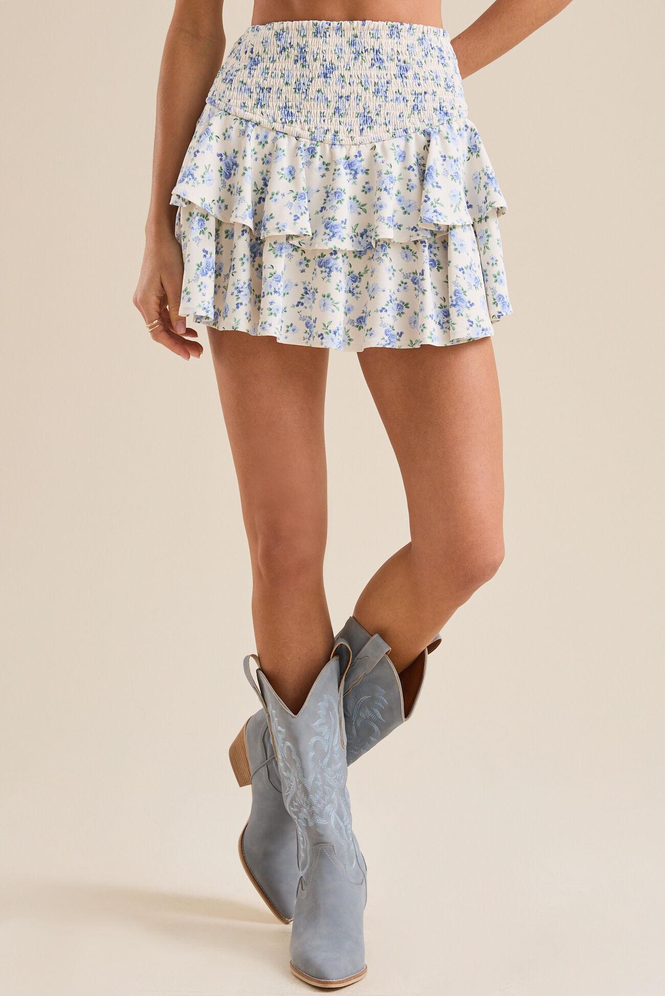 Gracelynn Smocked Floral Skort Product Image