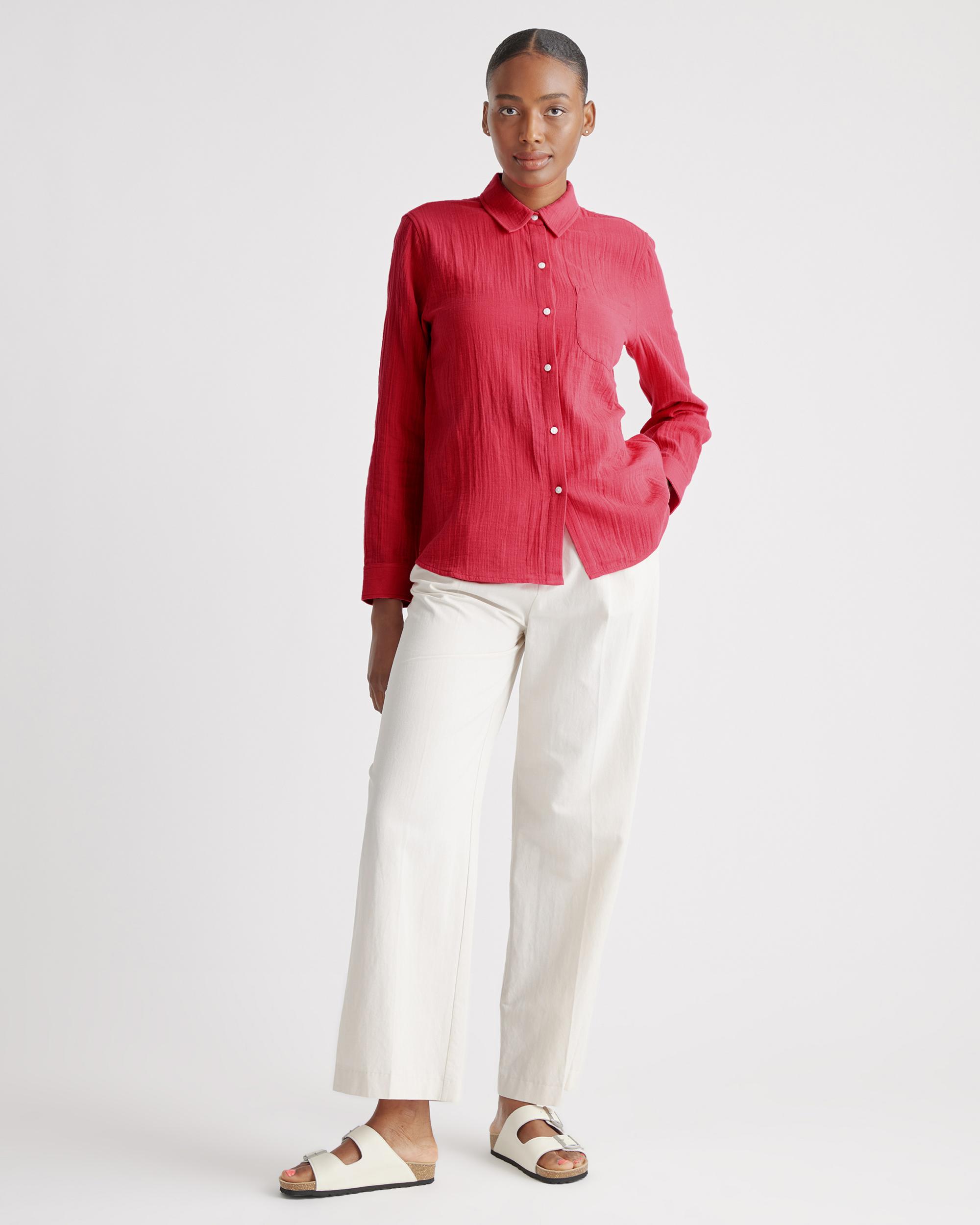 Quince | Women's Gauze Long Sleeve Shirt Organic Cotton Product Image