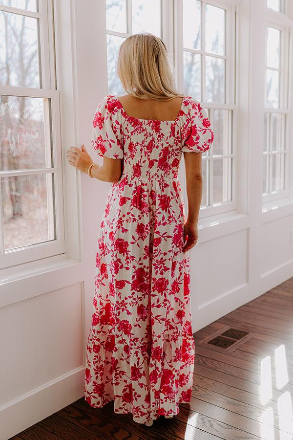 Sweet Surprise Floral Maxi Dress in Hot Pink Product Image