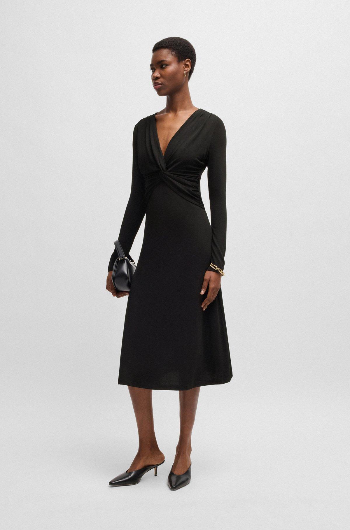 Twist-front dress in stretch crepe Product Image