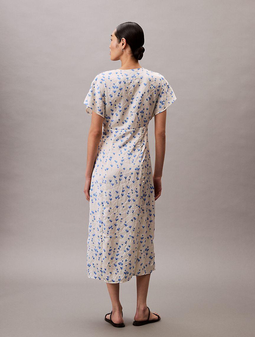 Printed Satin Midi Dress  Product Image