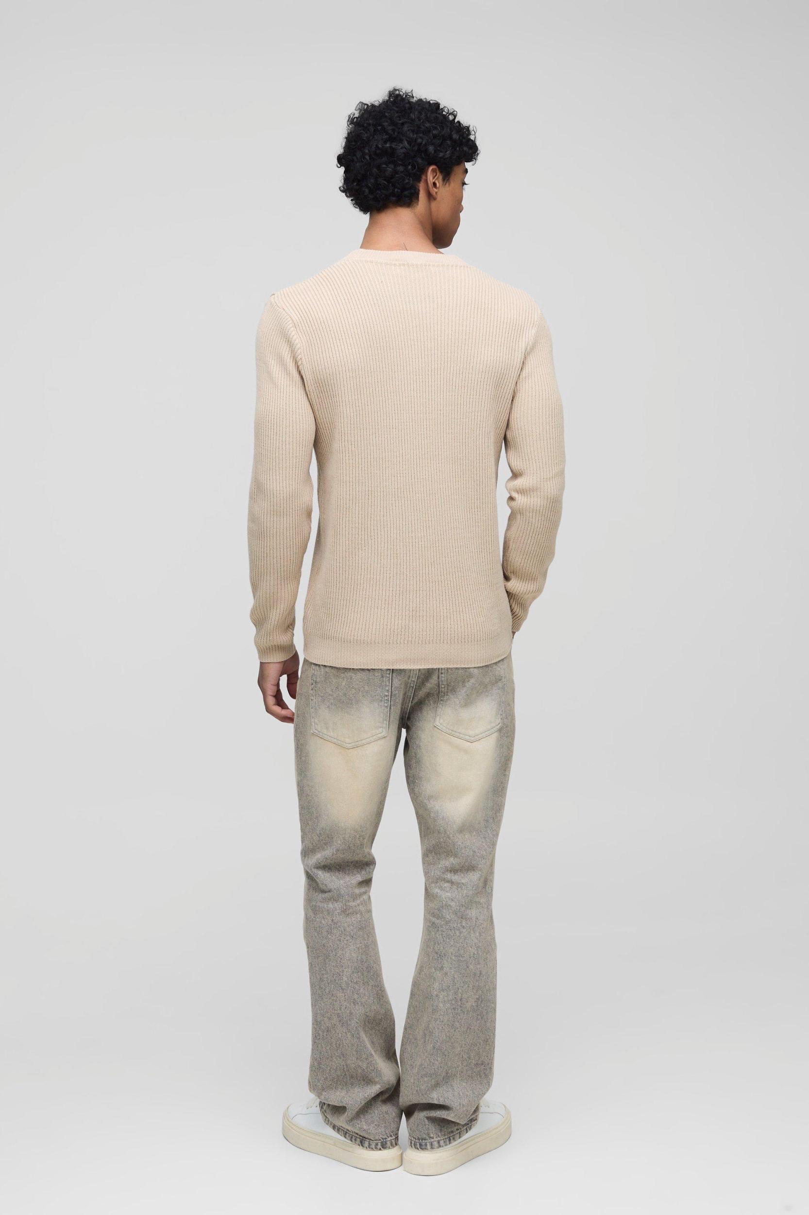 Regular Fit Rib Knit Sweater | boohooMAN USA Product Image