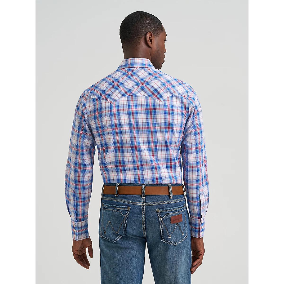 Men's Wrangler Retro® Long Sleeve Sawtooth Snap Pocket Western Shirt in Daisy Product Image