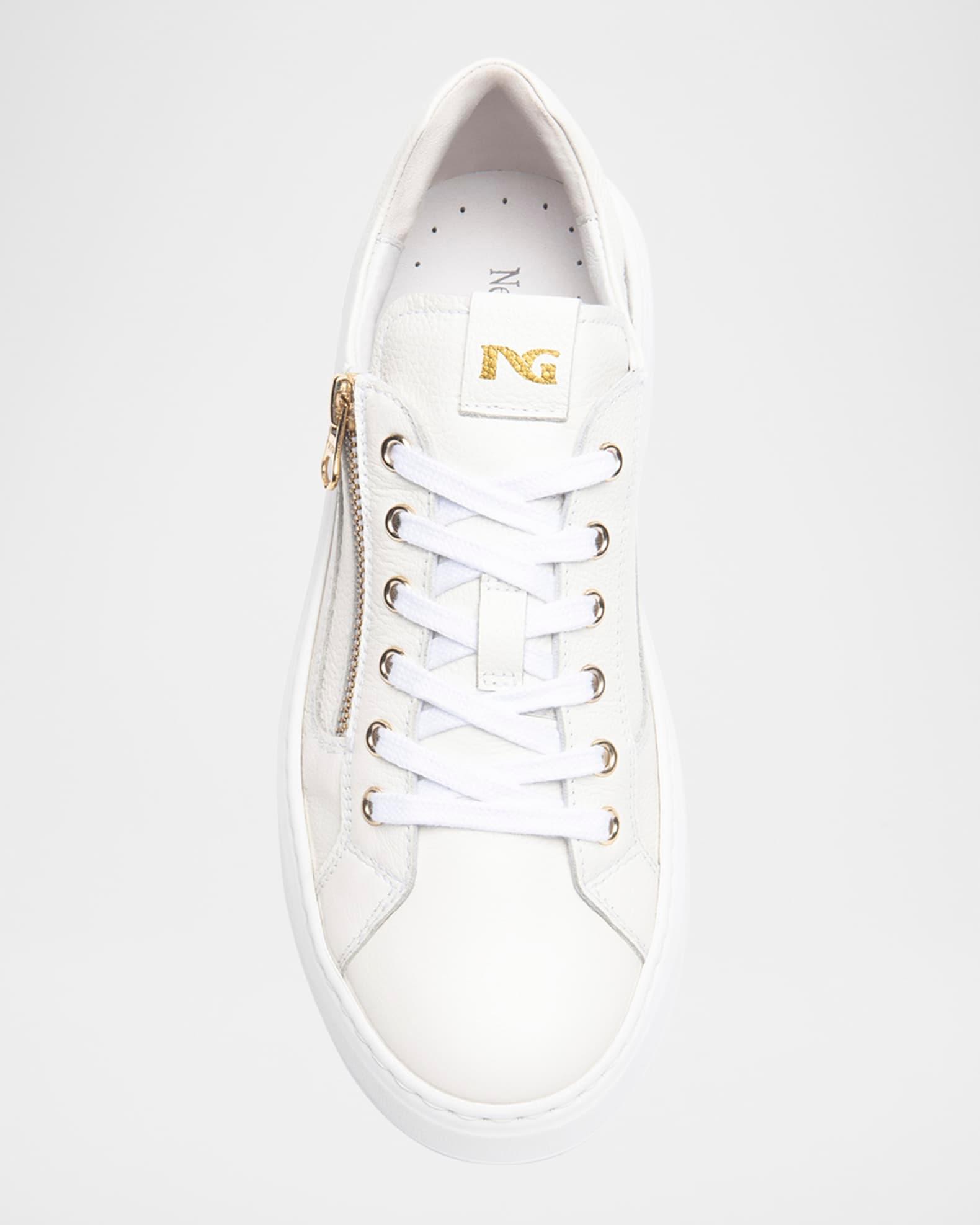 Leather Platform Side-Zip Sneakers Product Image