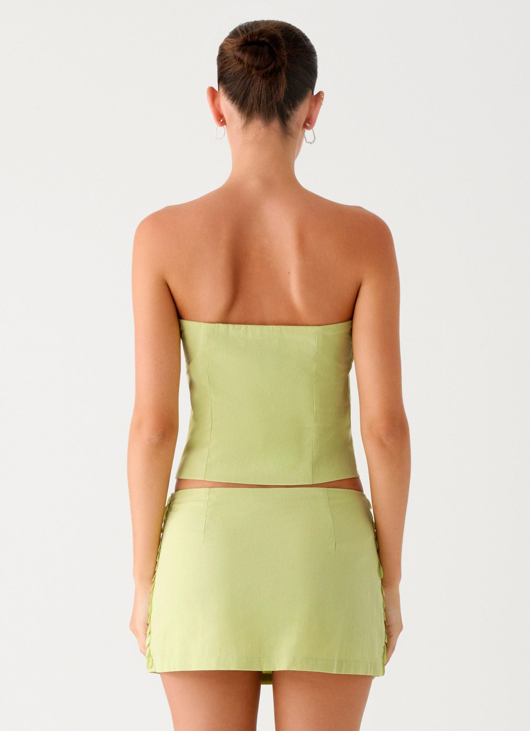 Mona Beaded Bandeau Top - Green Product Image