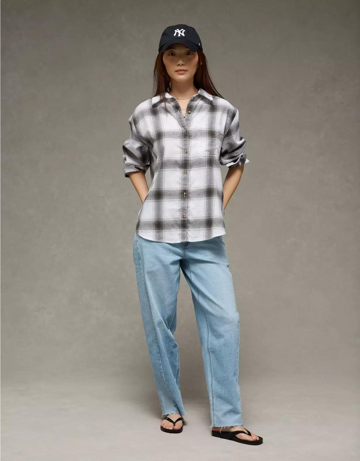 AE Oversized Flannel Shirt Product Image