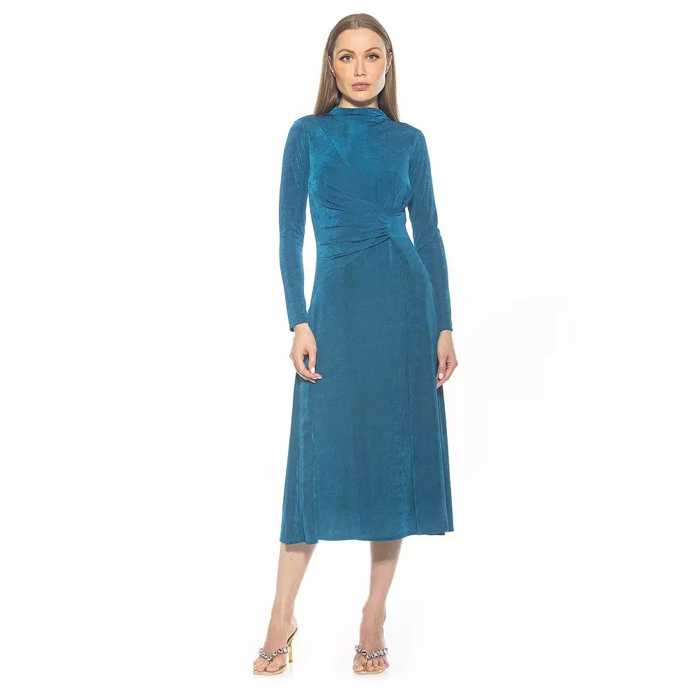 Women's ALEXIA ADMOR Marla Draped Long Sleeve Maxi Dress,  Product Image