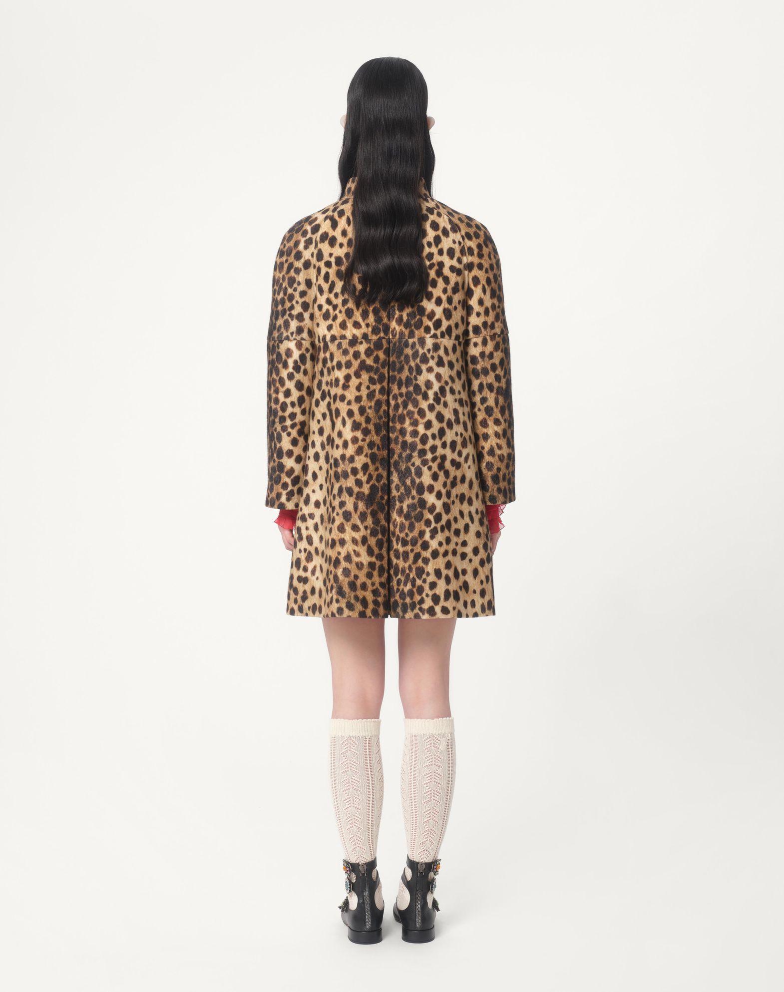 Jaguar Spots Printed Wool Cloth Coat  Product Image
