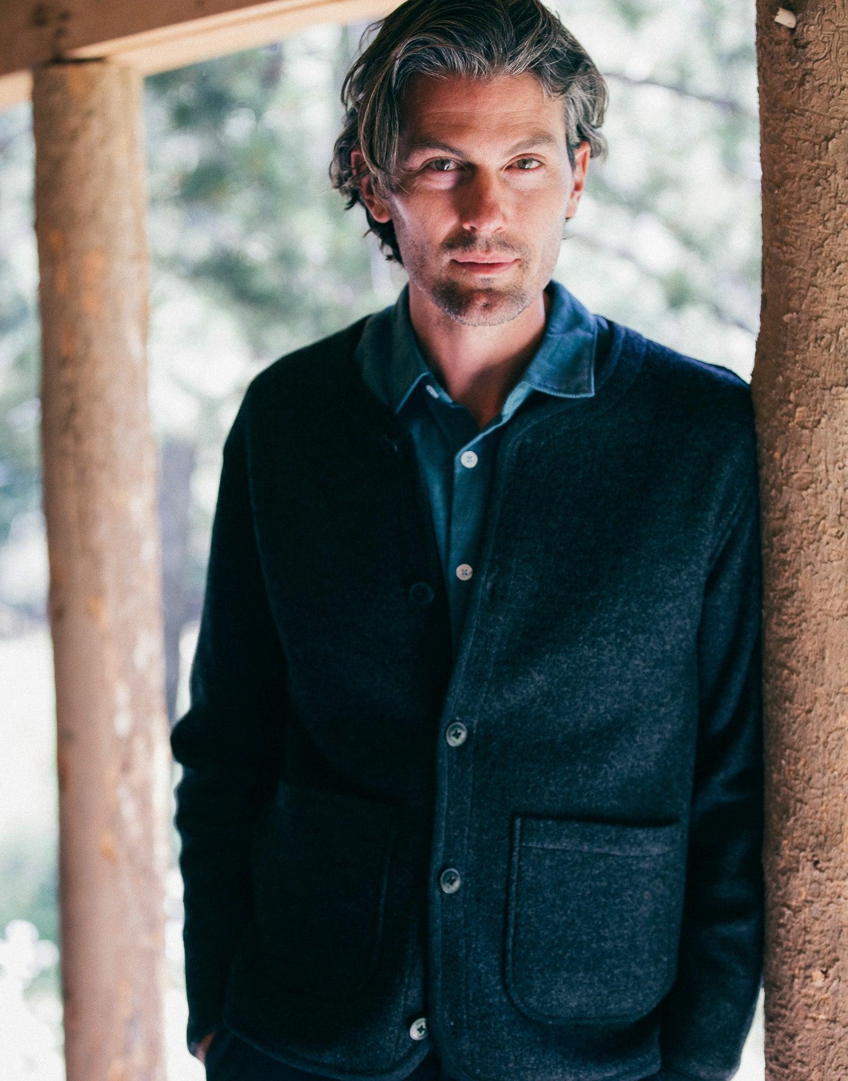 Burnham Knitted Boiled Wool Liner Jacket - Charcoal Product Image