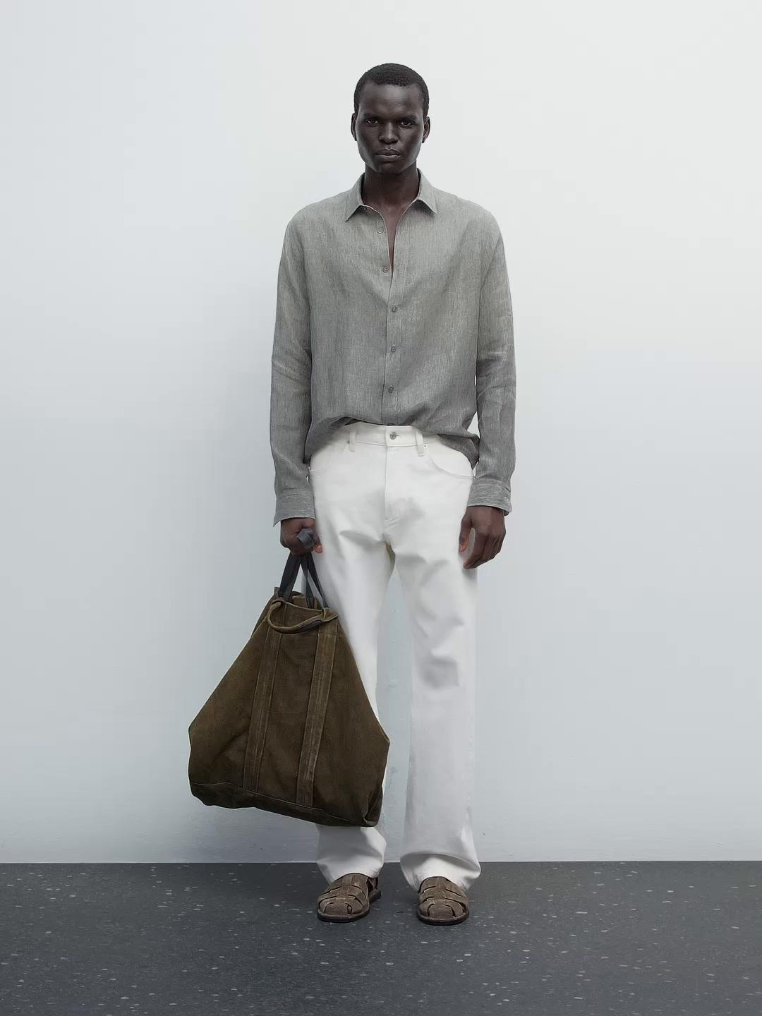 100% linen regular fit shirt Product Image