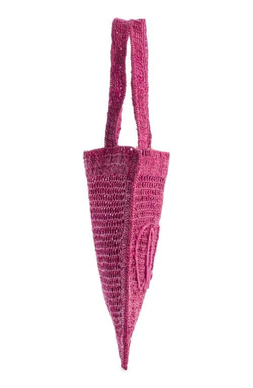 CHLOÉ Chloe Women Fuchsia Raffia Estate Banana Shopping Bag In Fuchsiarose Product Image