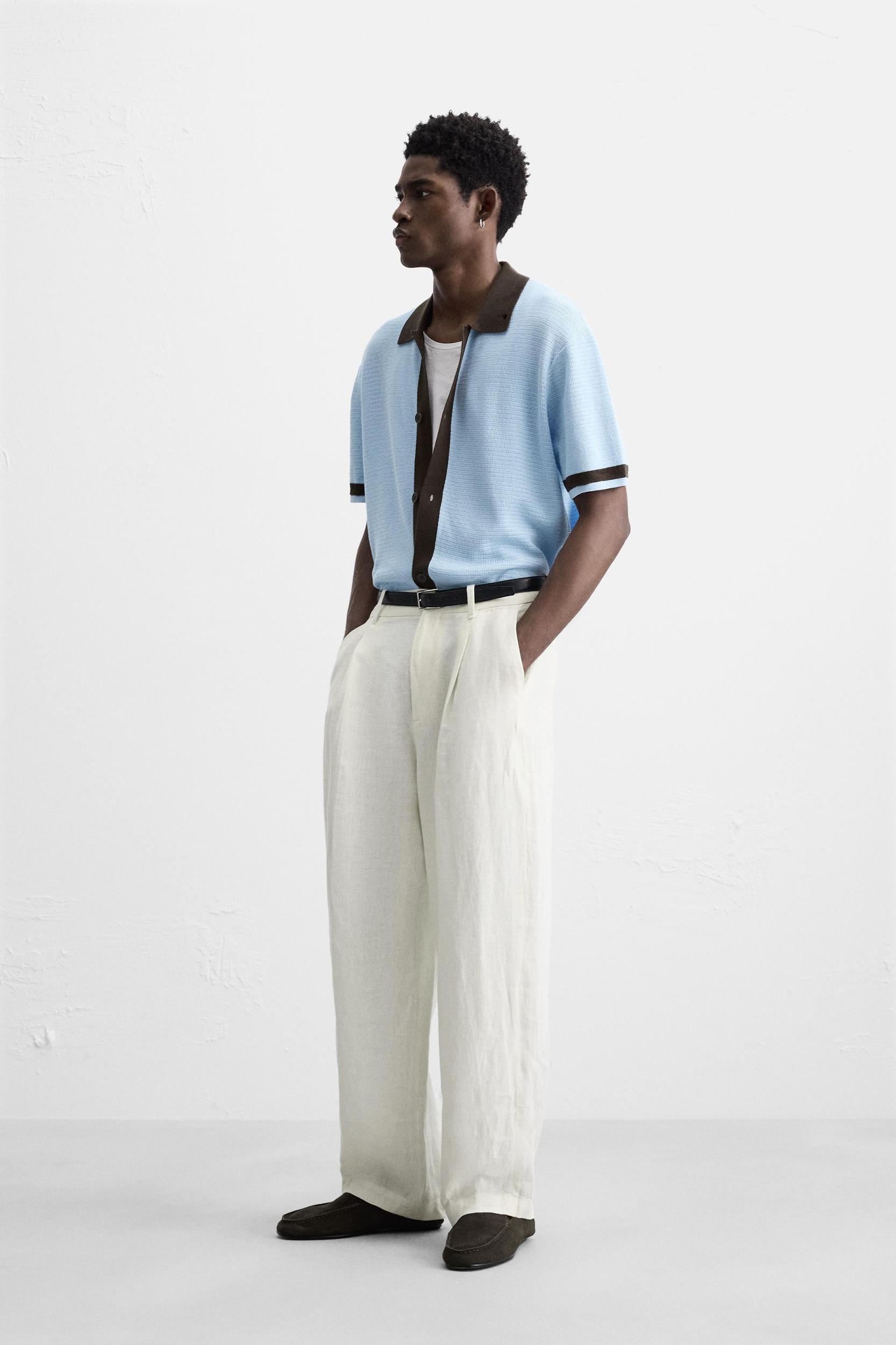 CONTRAST KNIT SHIRT Product Image