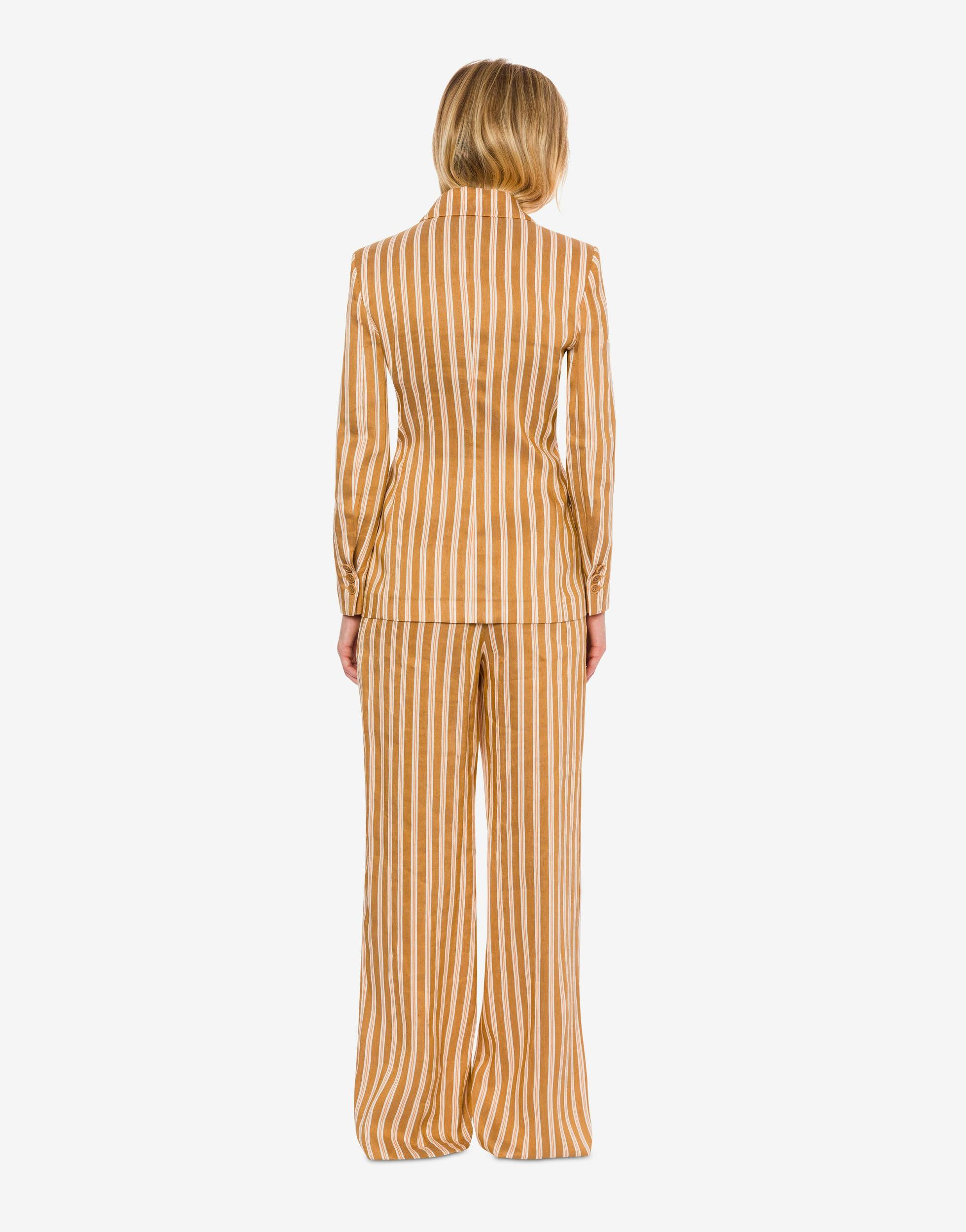 Linen viscose striped trousers Product Image