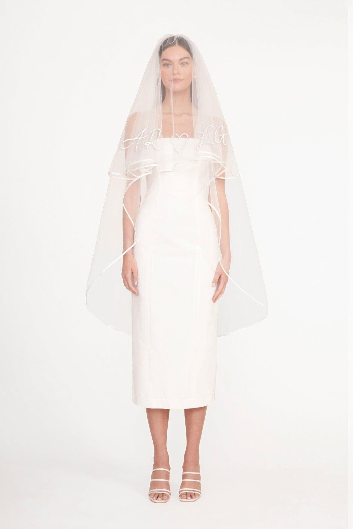 CUSTOM EMBROIDERED INITIALS VEIL Product Image