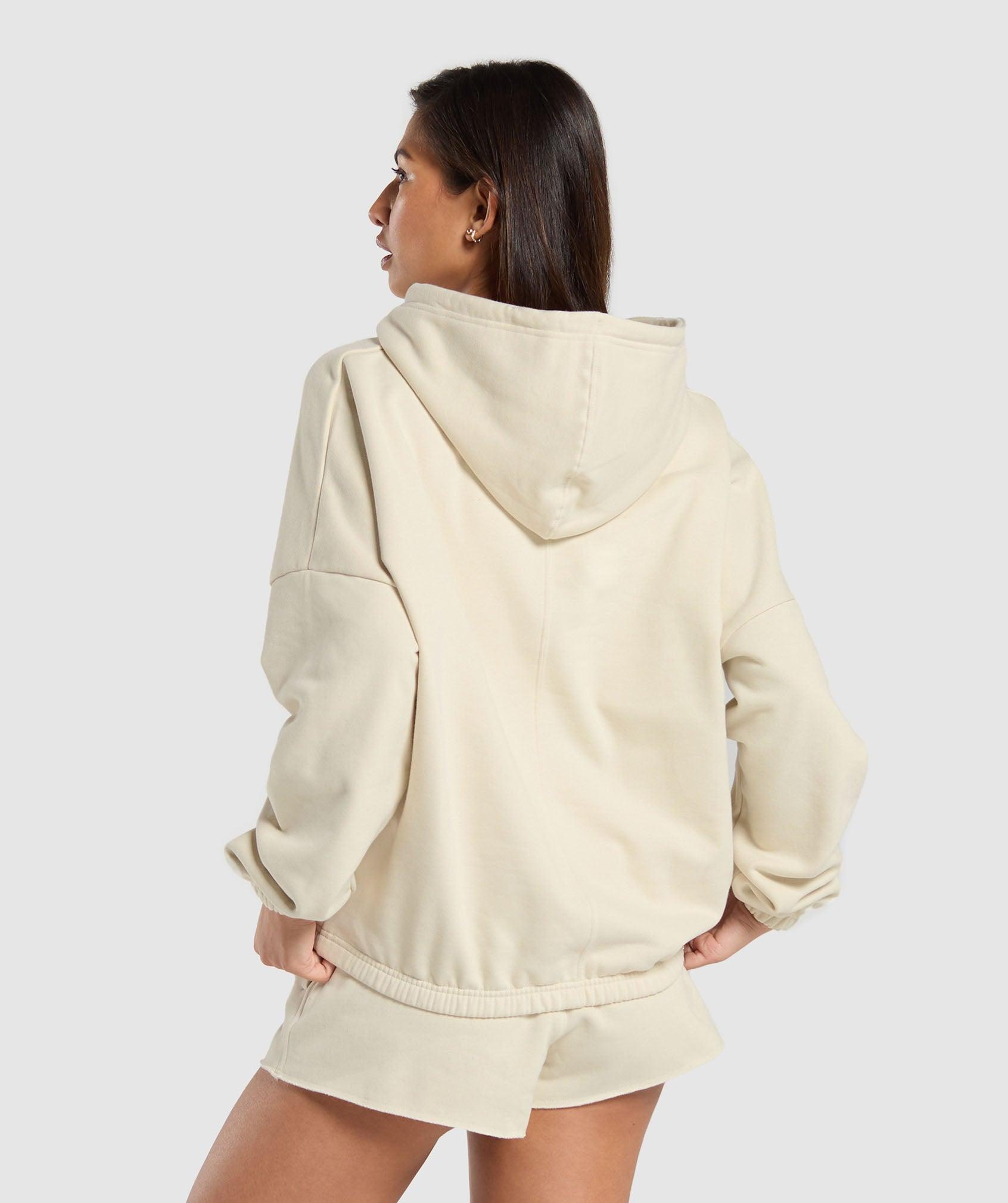 Gymshark Fleece Oversized Hoodie - Ecru White Female Product Image