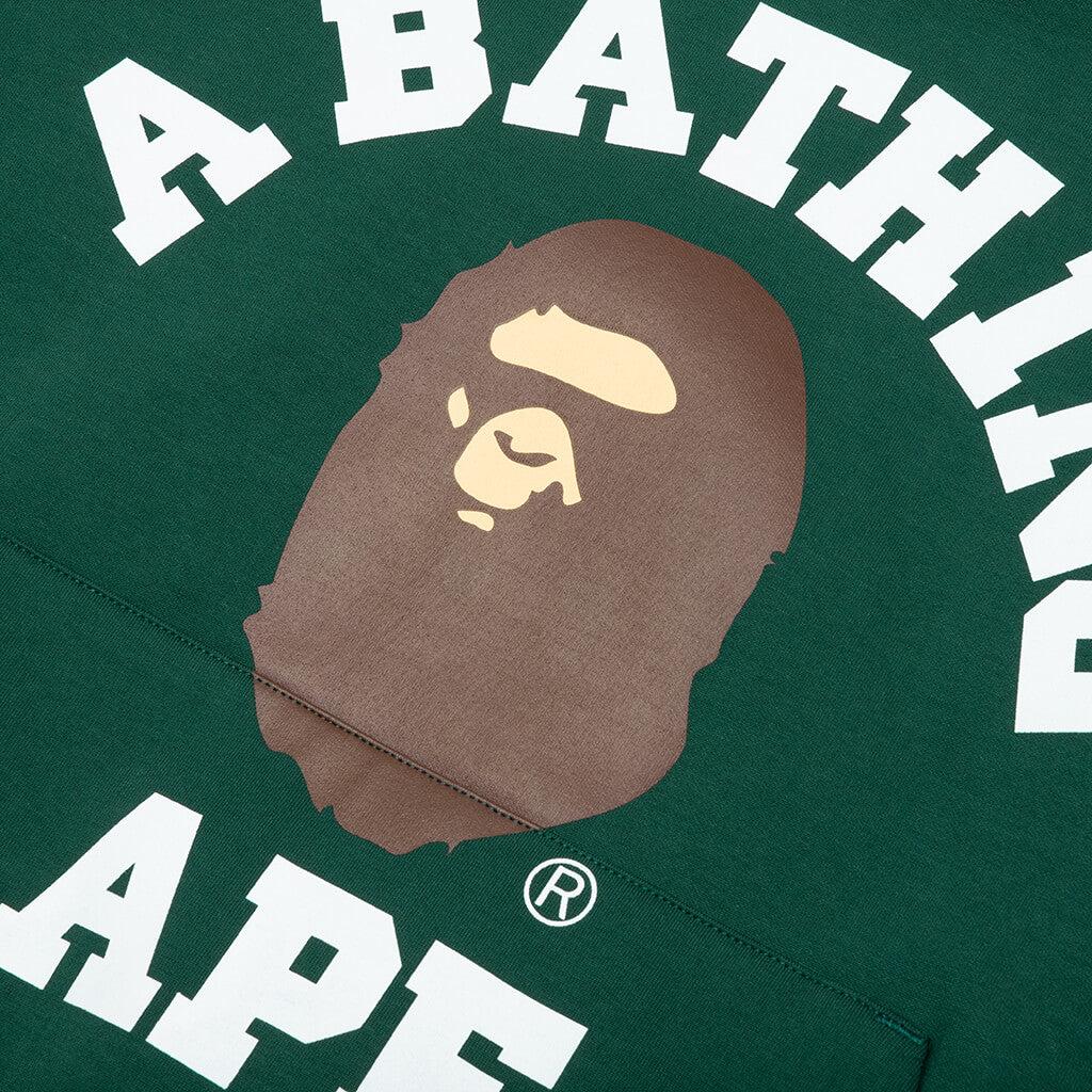 College Puffy Relaxed Fit Pullover Hoodie - Green Male Product Image