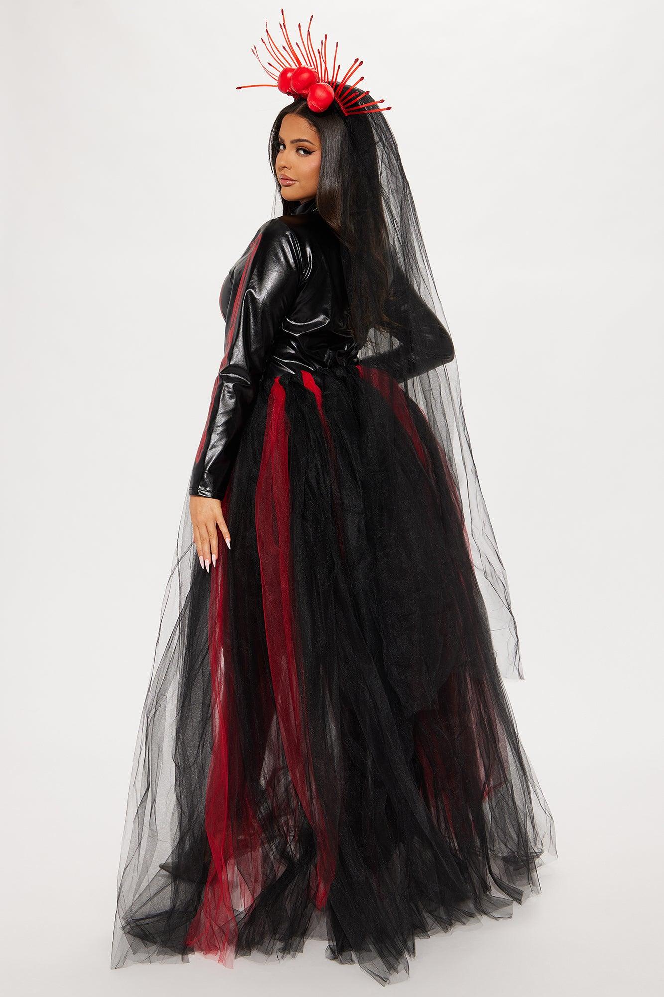 Queen Of Death 3 Piece Costume Set - Black/Red Product Image