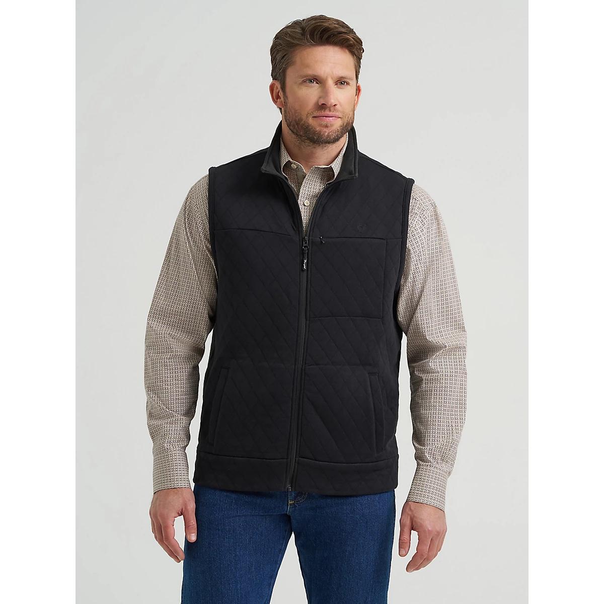 Men's George Strait Zip Front Solid Knit Vest in Tan Product Image