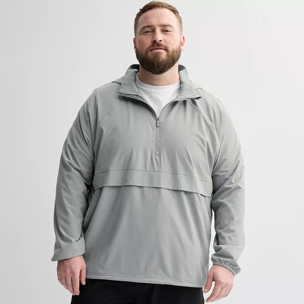 Big & Tall Tek Gear® Lightweight Hooded Quarter Zip Jacket, Men's,  Product Image