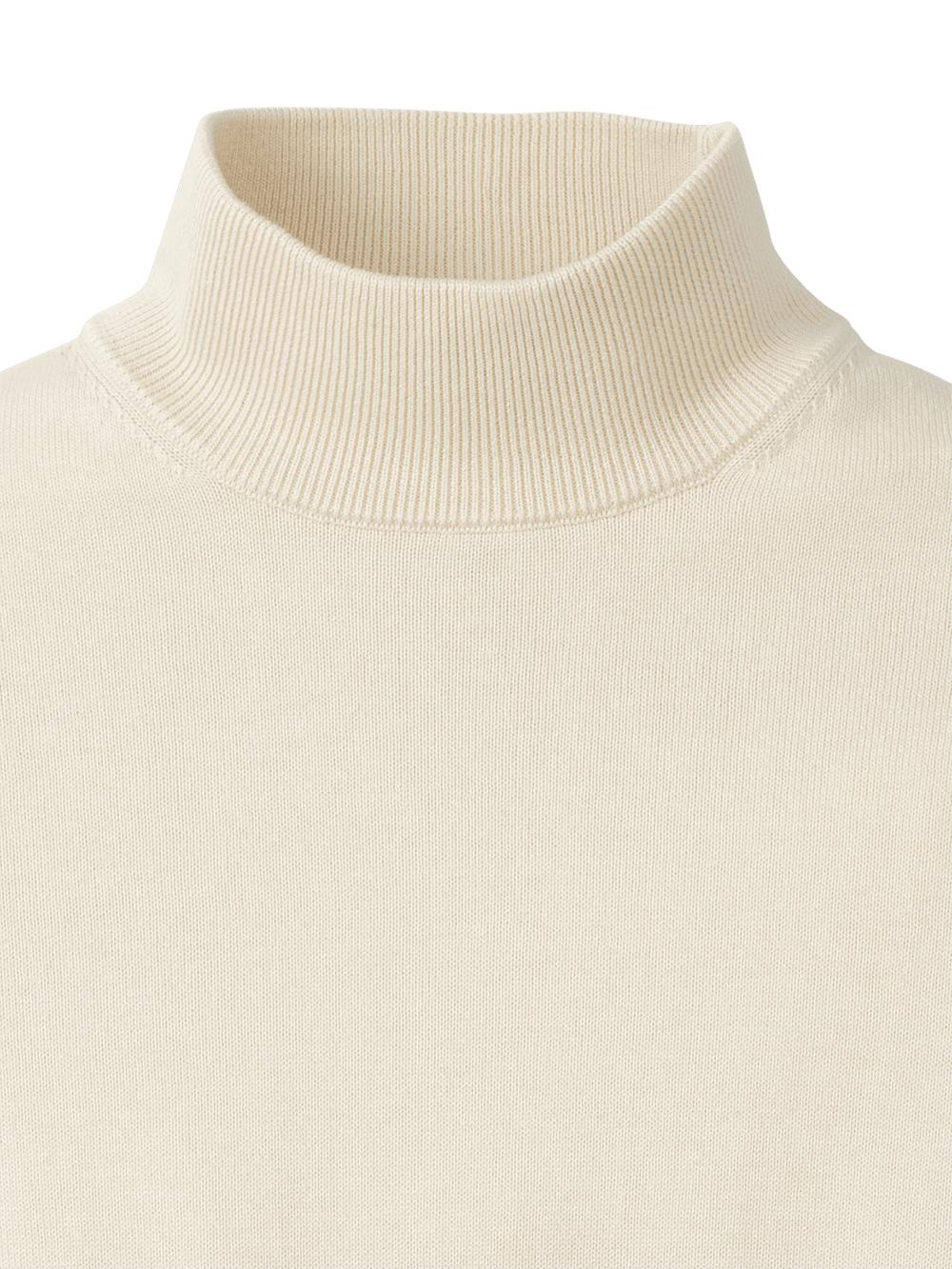 Supima Cotton Mock Neck Sweater - Ivory Product Image