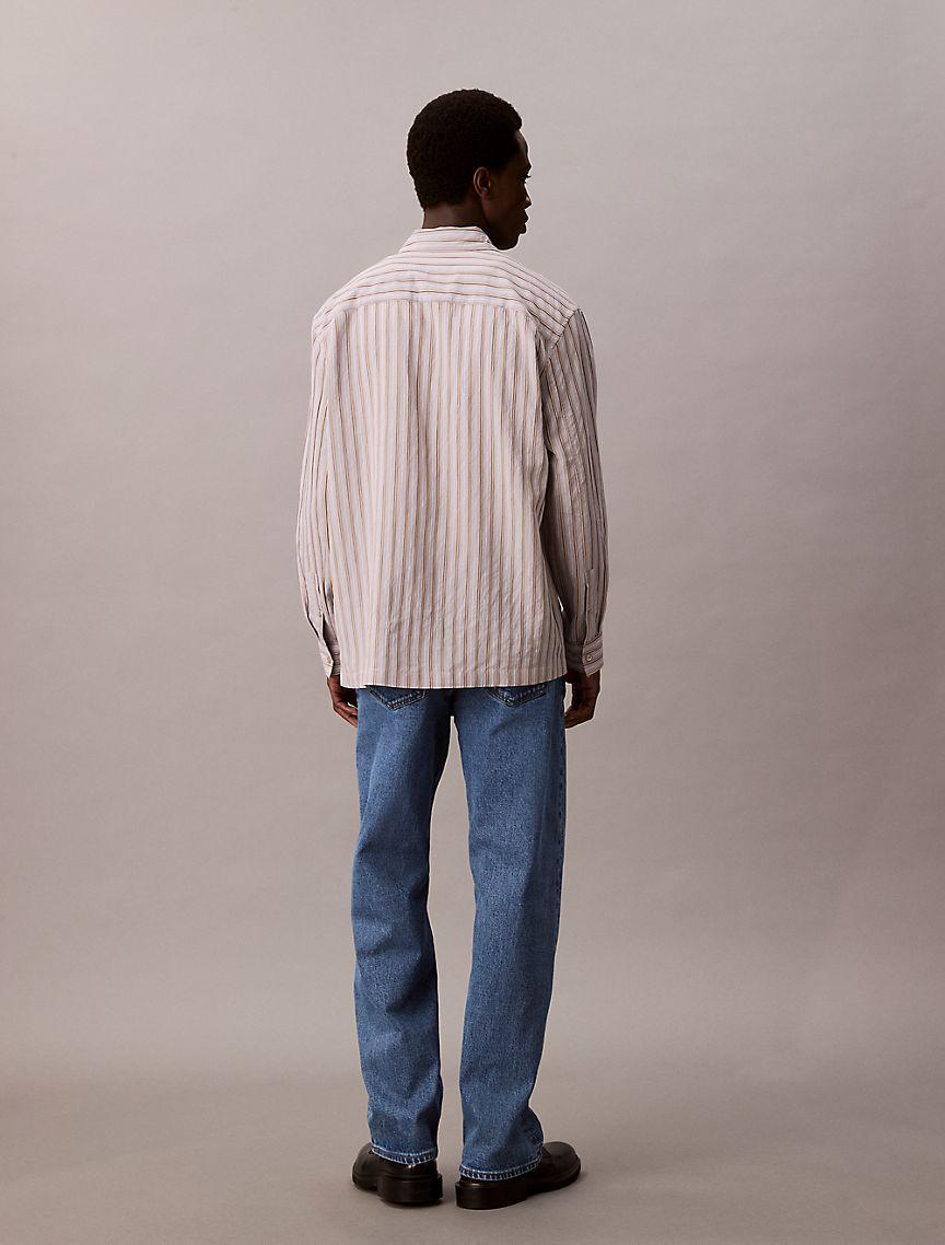 Stripe Relaxed Button-Down Shirt Product Image