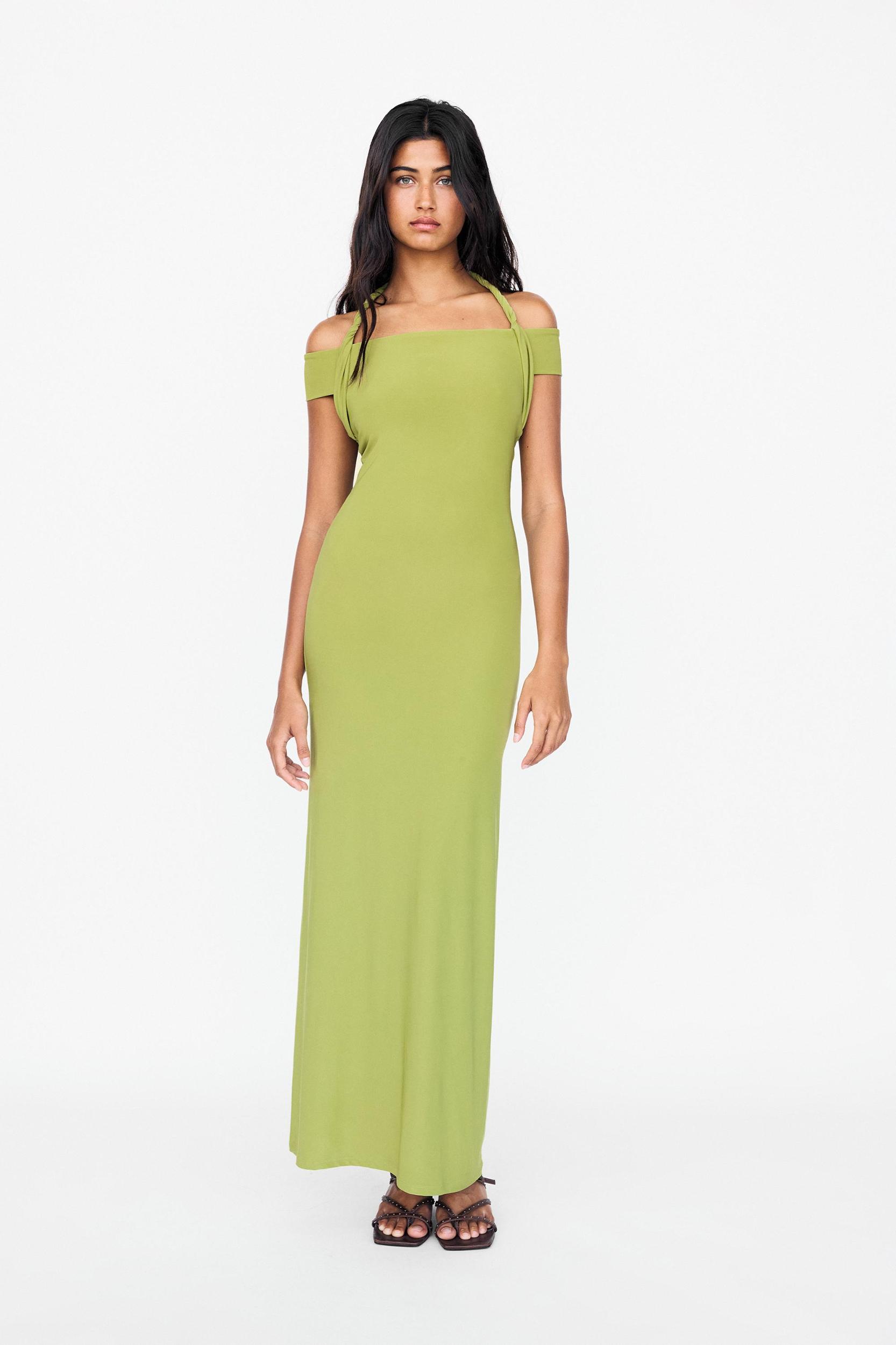 Halterneck midi dress Product Image