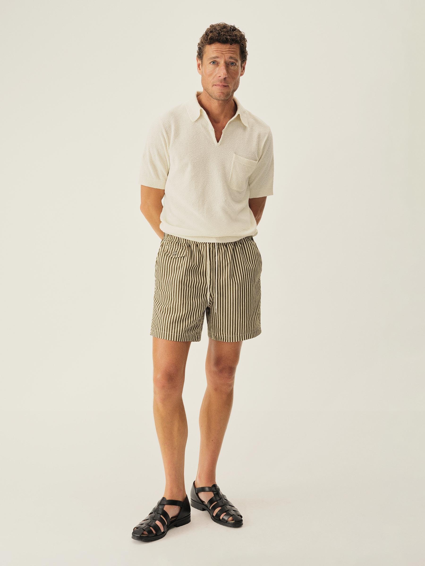 Faded Olive/Natural Stripe Laguna Swim Short Product Image