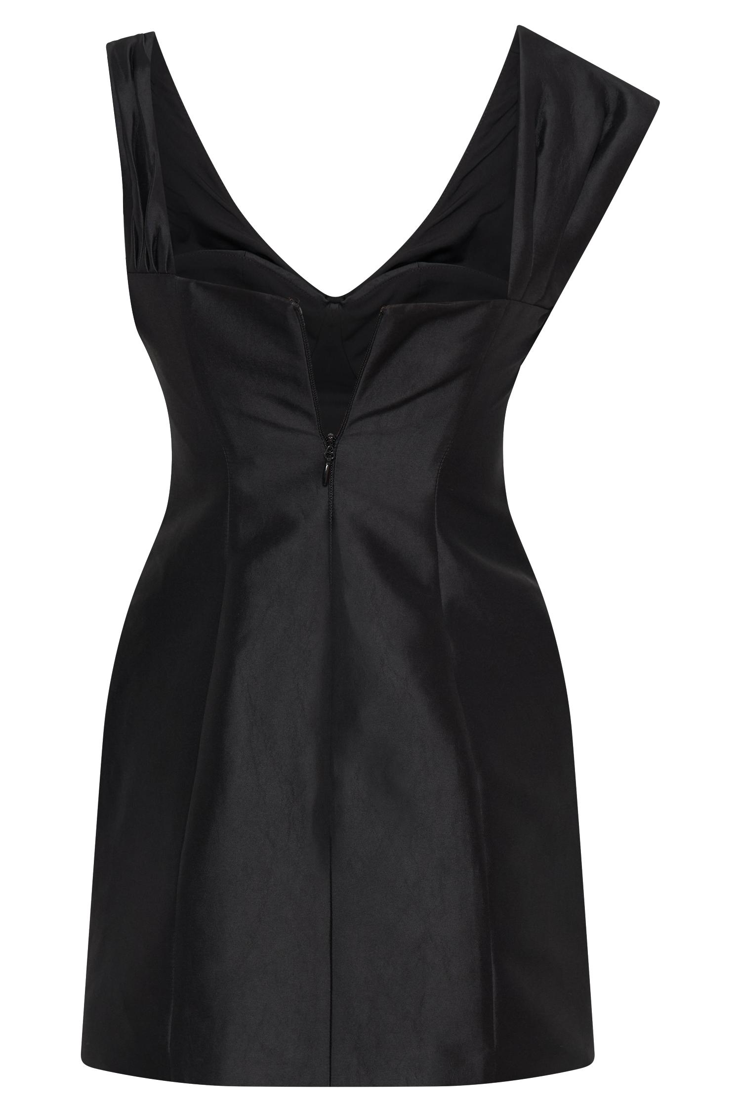 Farrah Structured Draped Mini Dress - Black Product Image