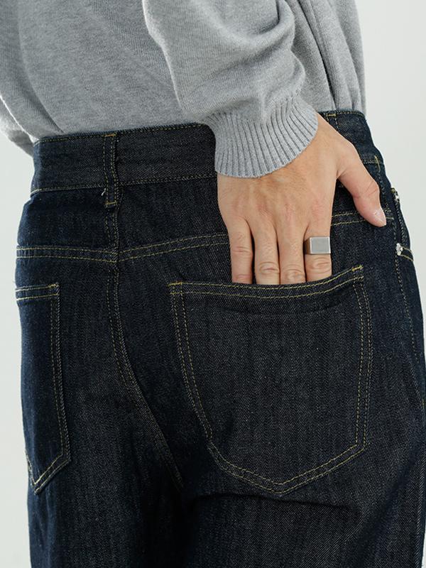 Men's Black Line Design Straight Leg Jean Product Image