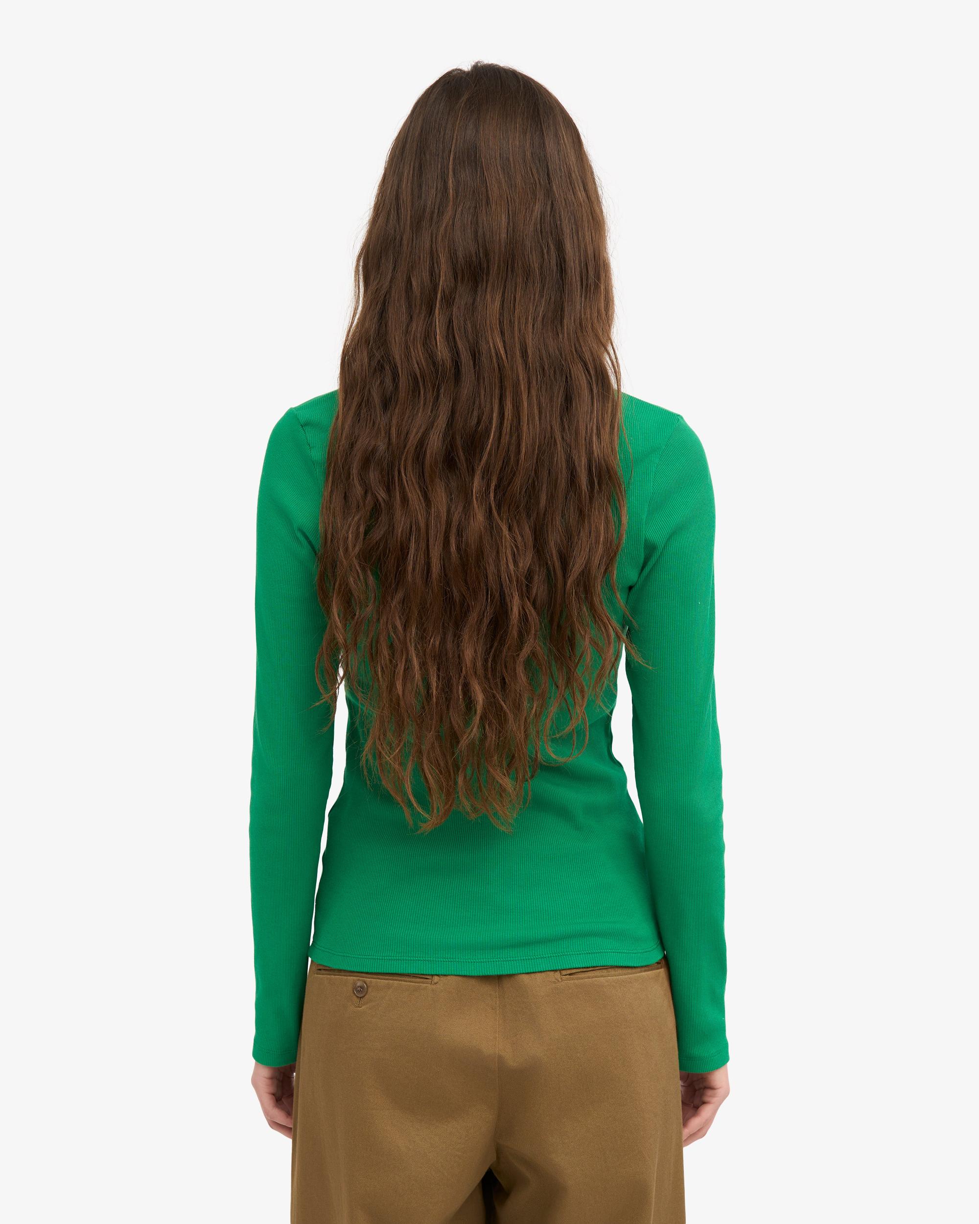 Women Organic Rib LS T-Shirt - Kelly Green Product Image