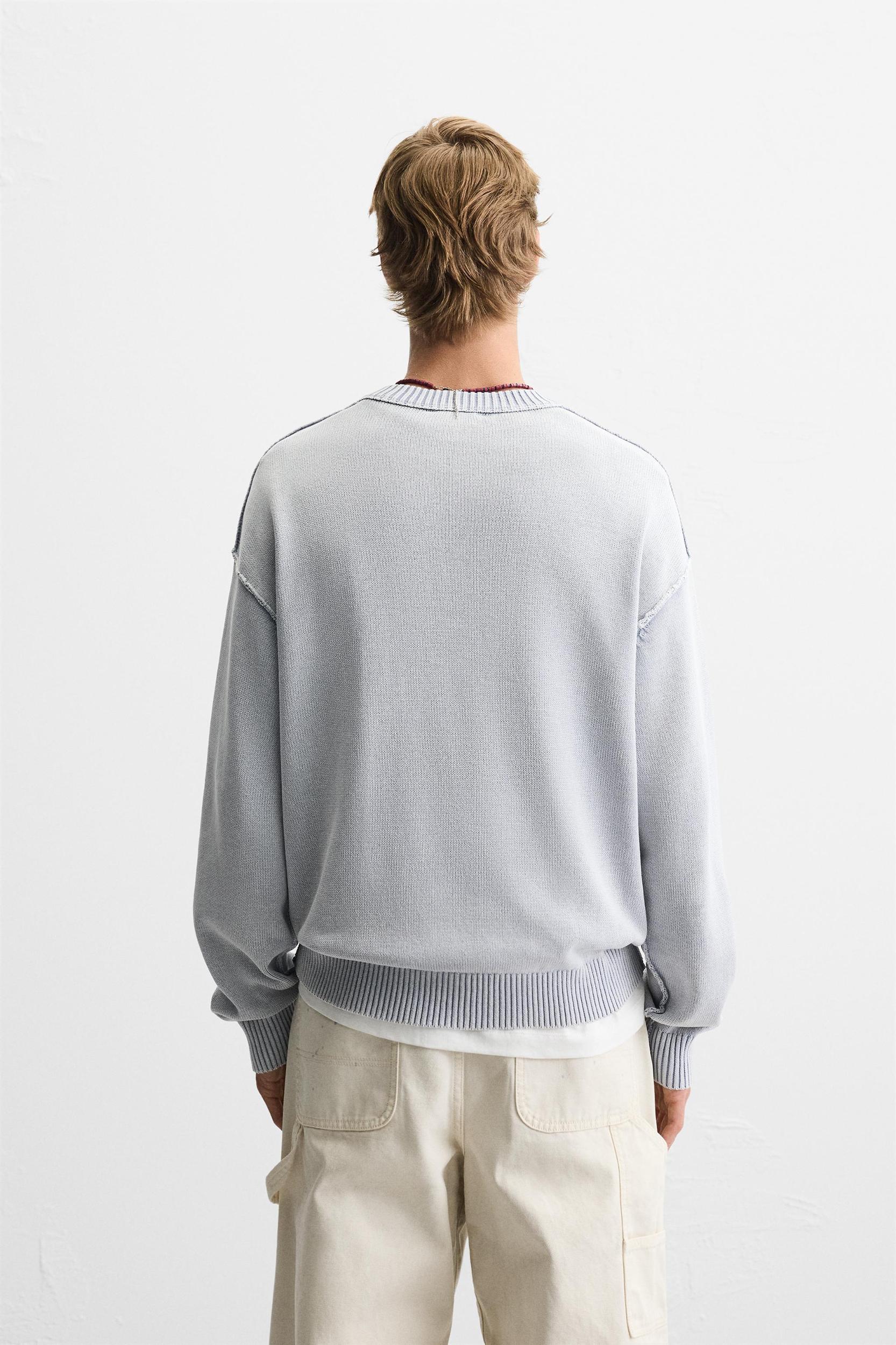 WASHED REVERSE EFFECT SWEATER Product Image
