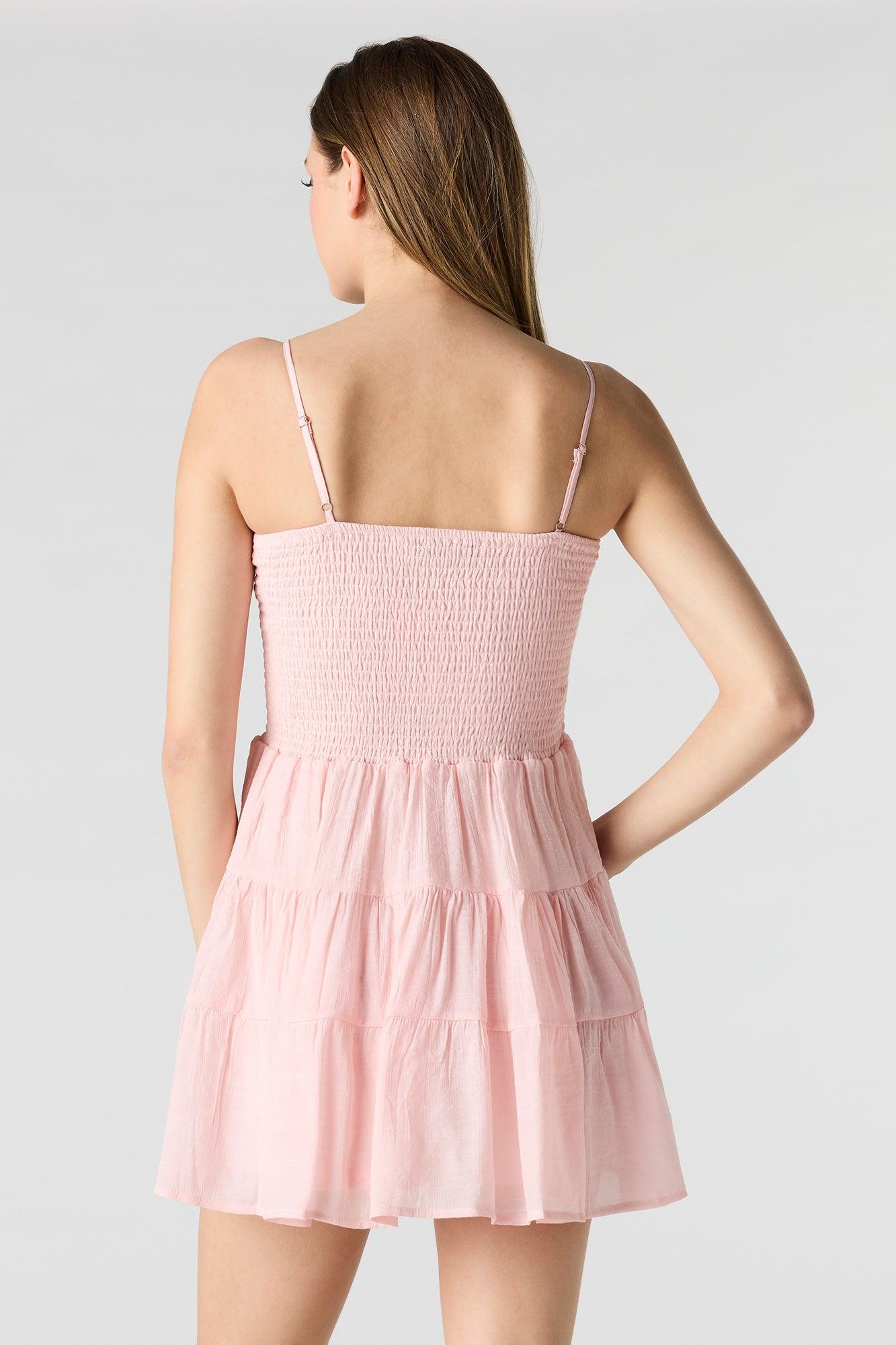 Smocked Tiered Mini Dress Female Product Image