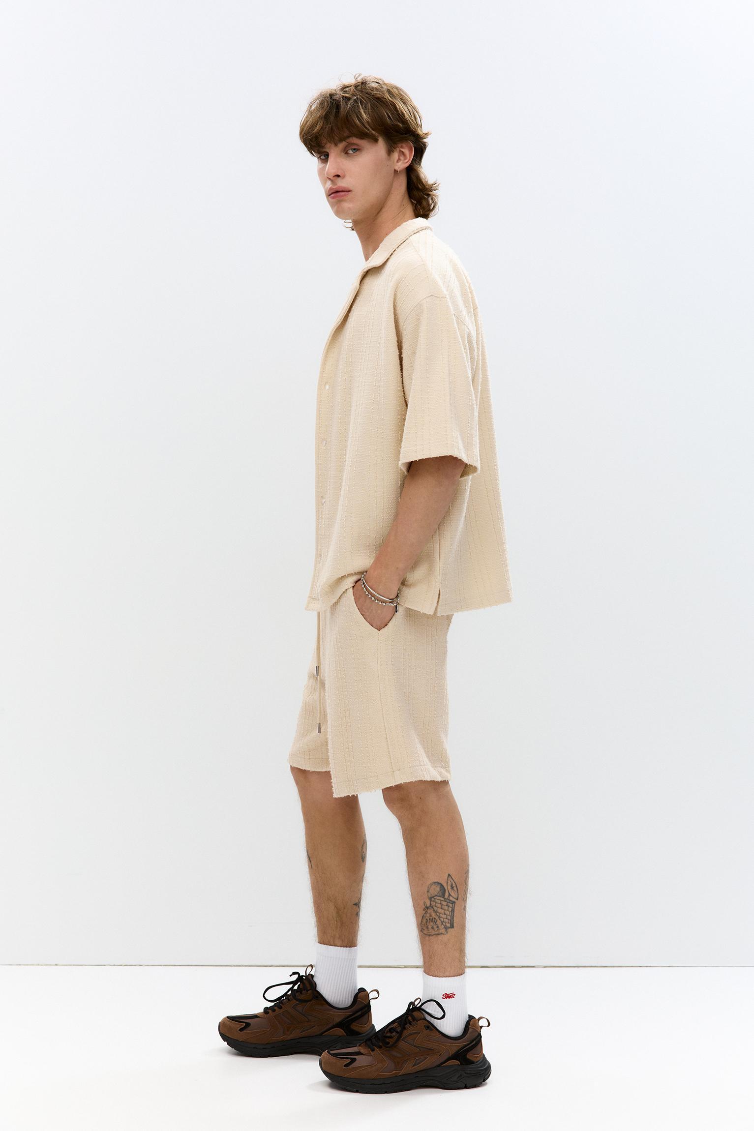 Waffle-knit Bermuda sweatpant shorts Product Image