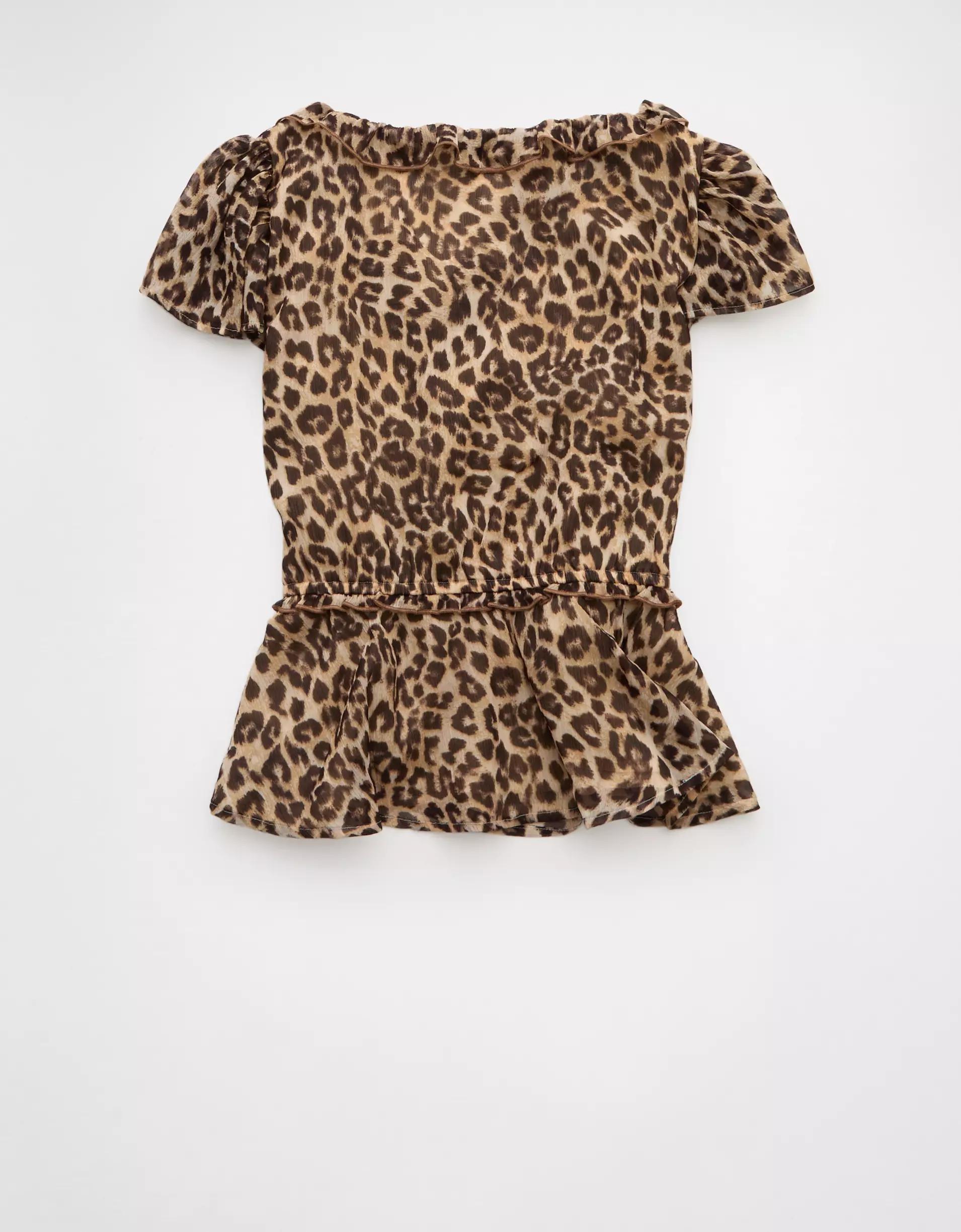 AE V-Neck Chiffon Babydoll Blouse Product Image