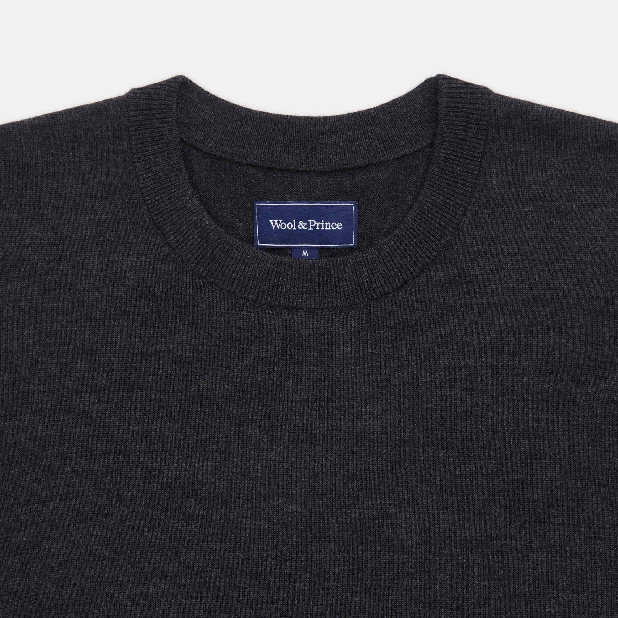 Merino Wool Interlock Sweatshirt | Dark Charcoal Heather Product Image