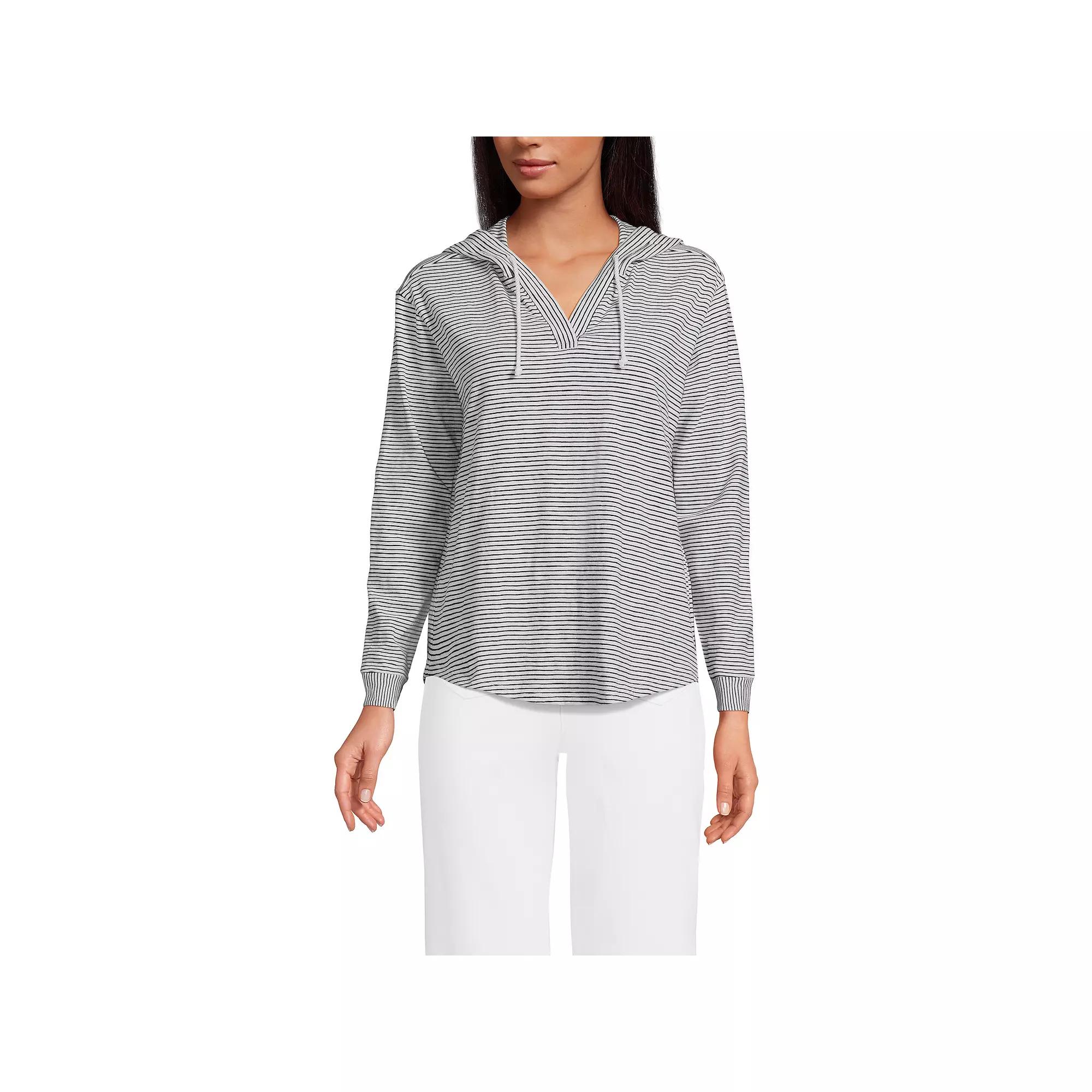 Women's Lands' End Slub Popover Hoodie,  Product Image