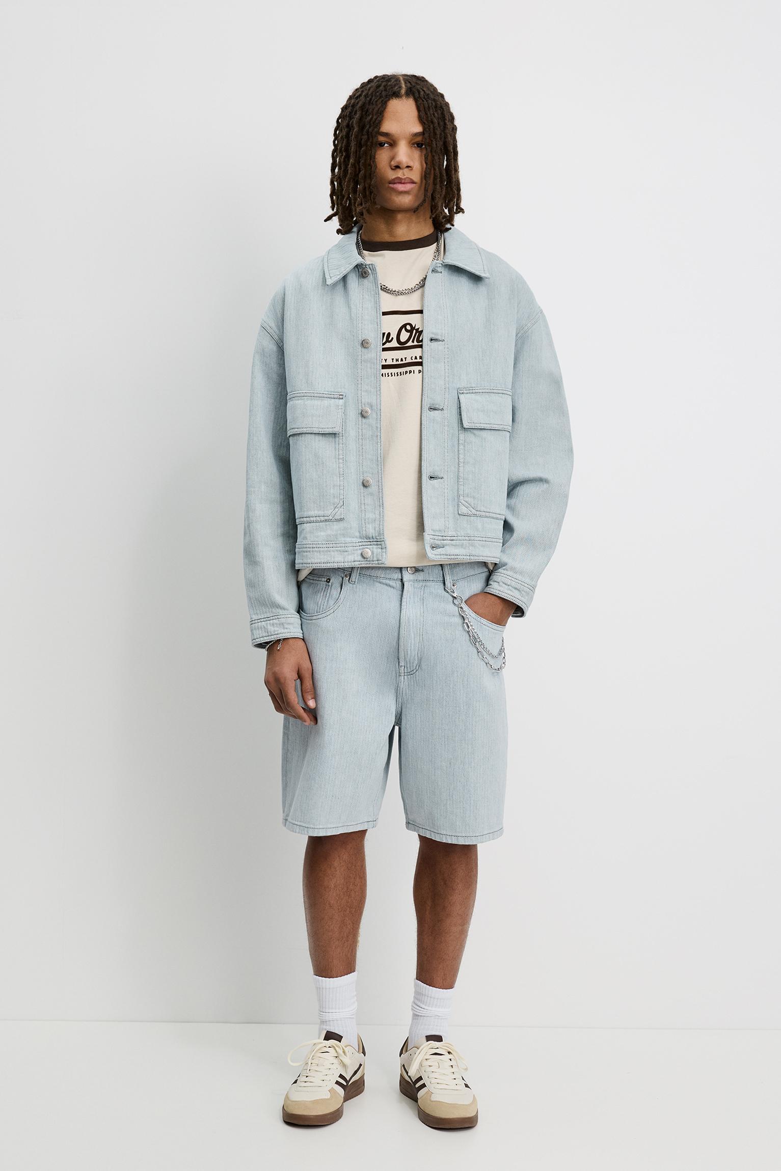Denim jacket with pockets Product Image