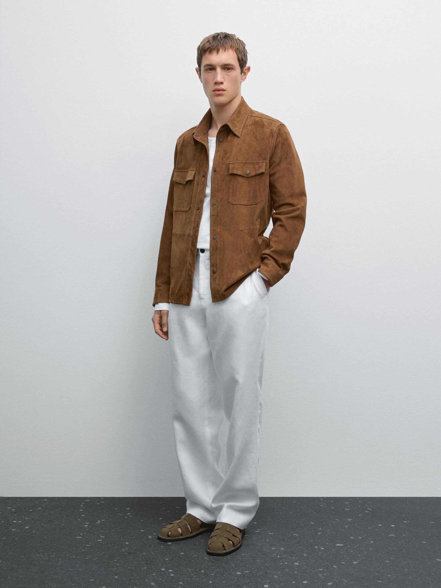 Lightweight suede leather shirt Product Image