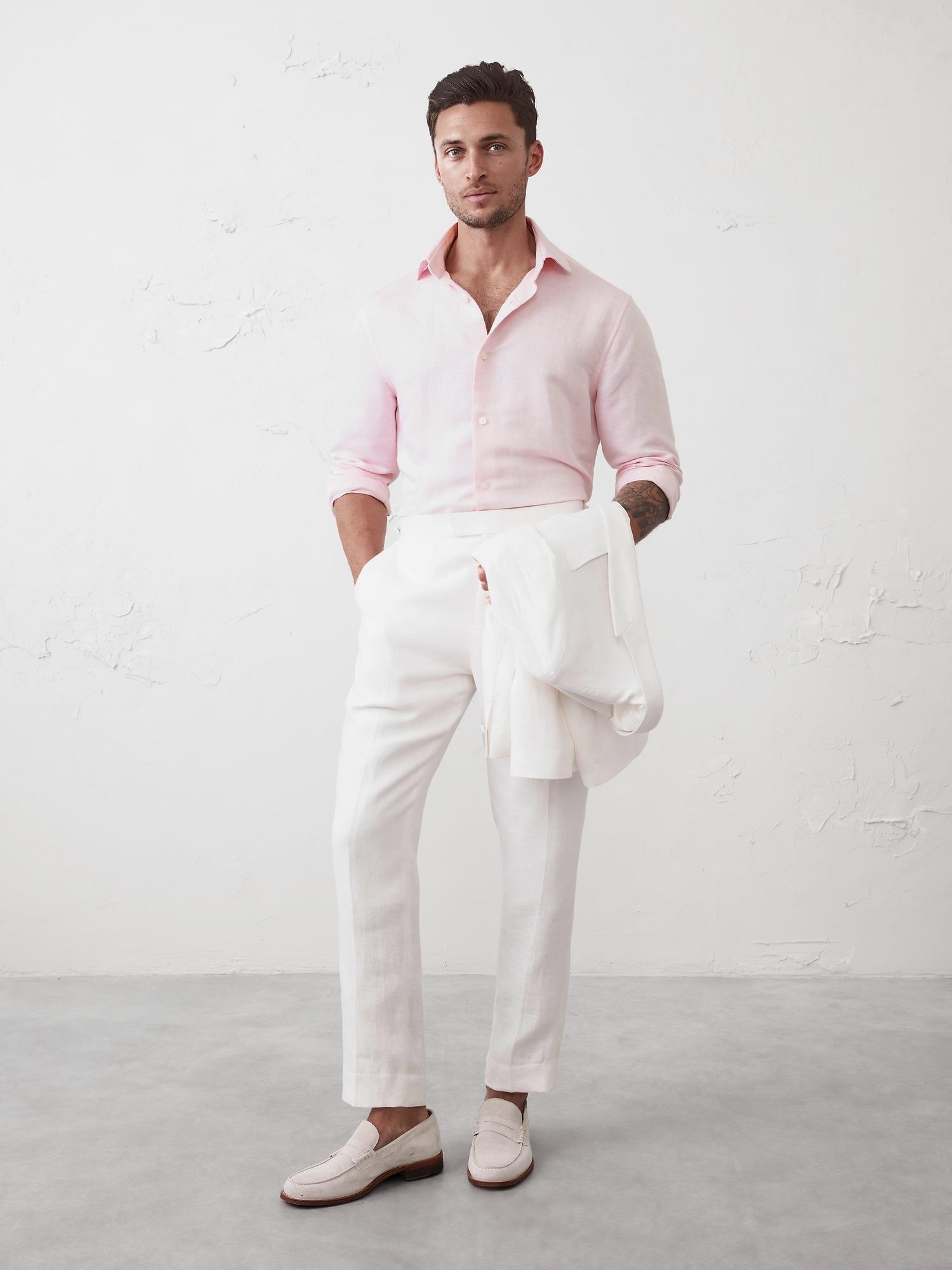 Linen-Blend Dress Shirt Product Image
