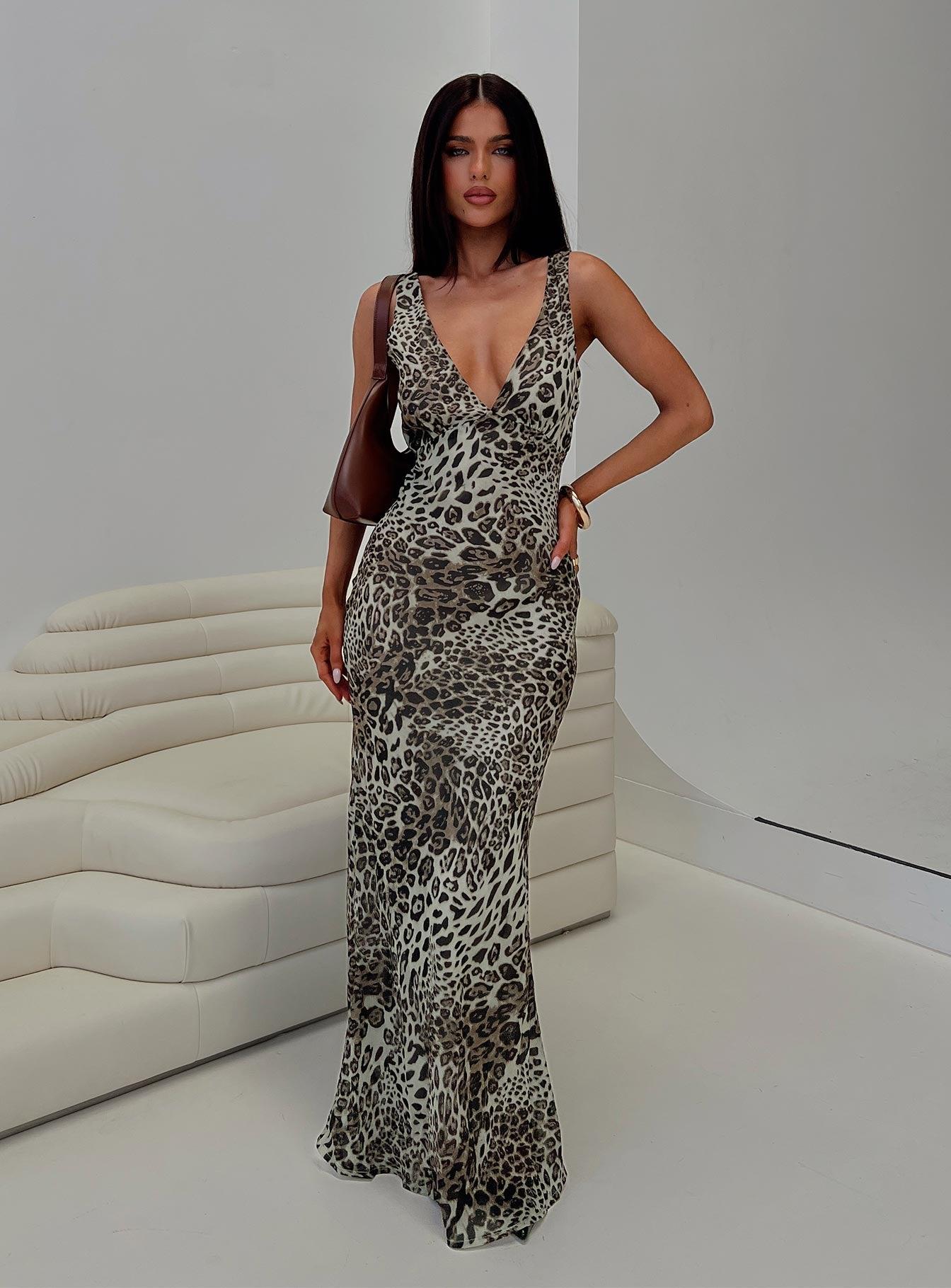 Nellie Maxi Dress Leopard Product Image