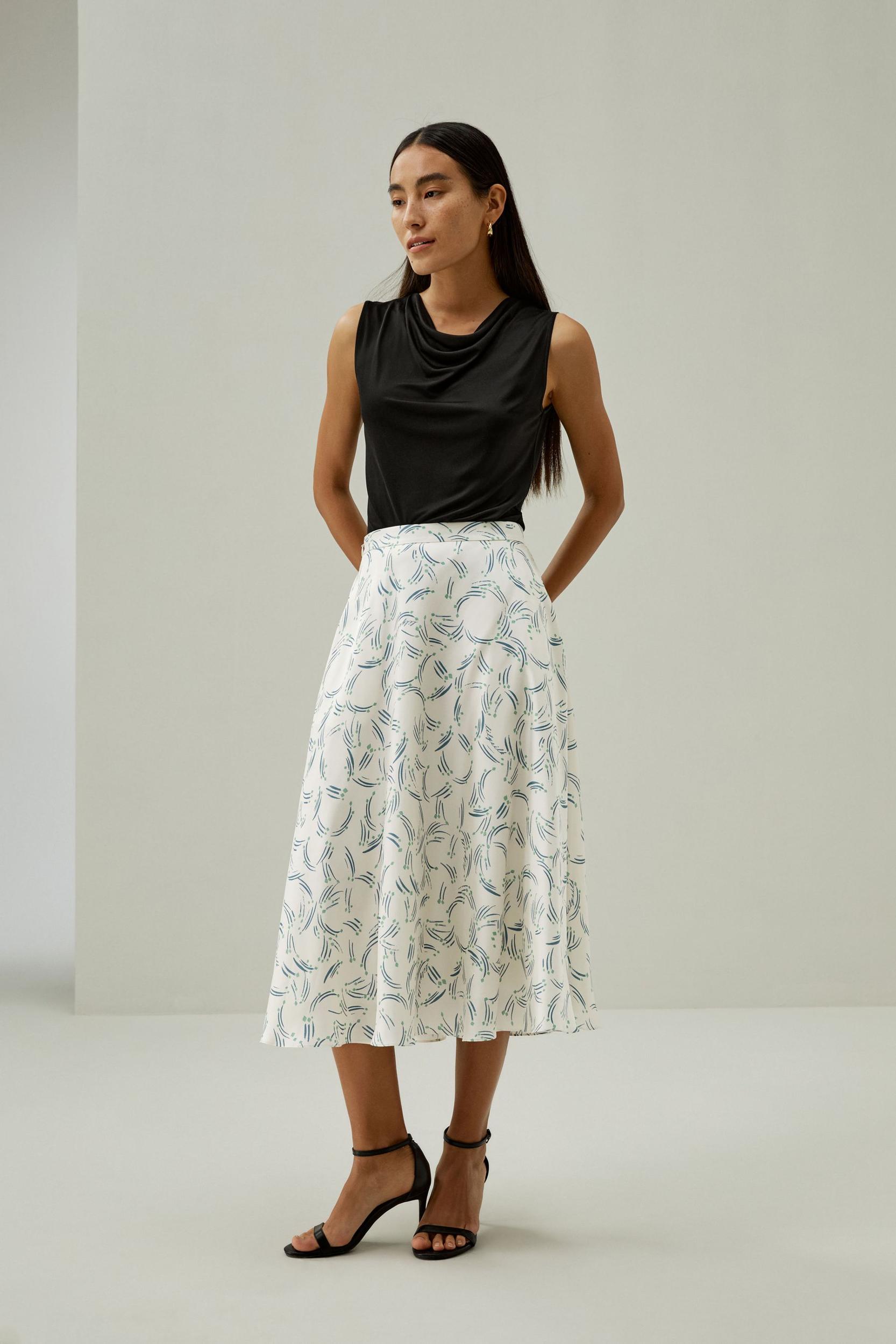 Abstract Botanical A-Line Skirt Product Image