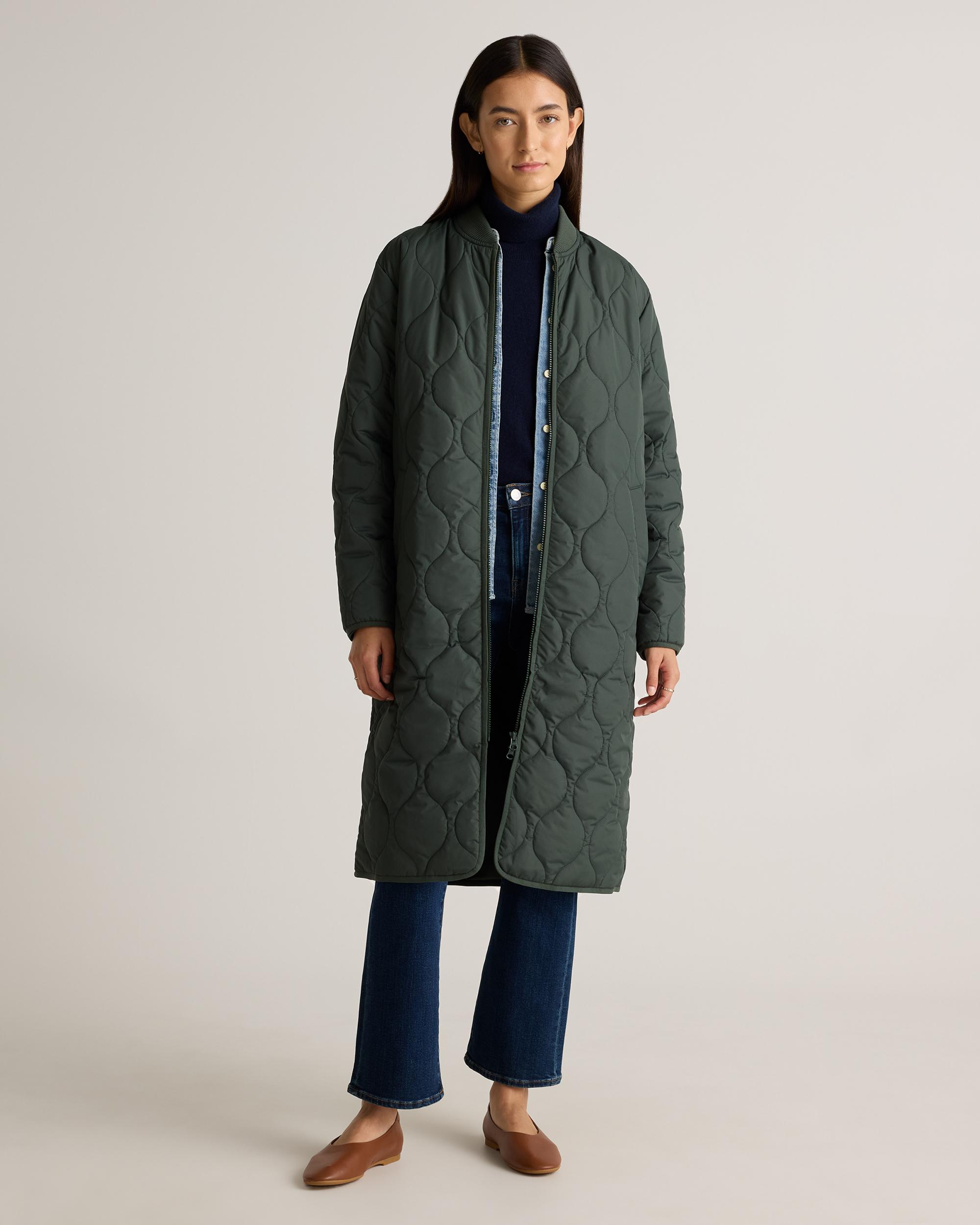 Quince | Women's Featherless Quilted Puffer Long Coat Size XL, Recycled Polyester Product Image
