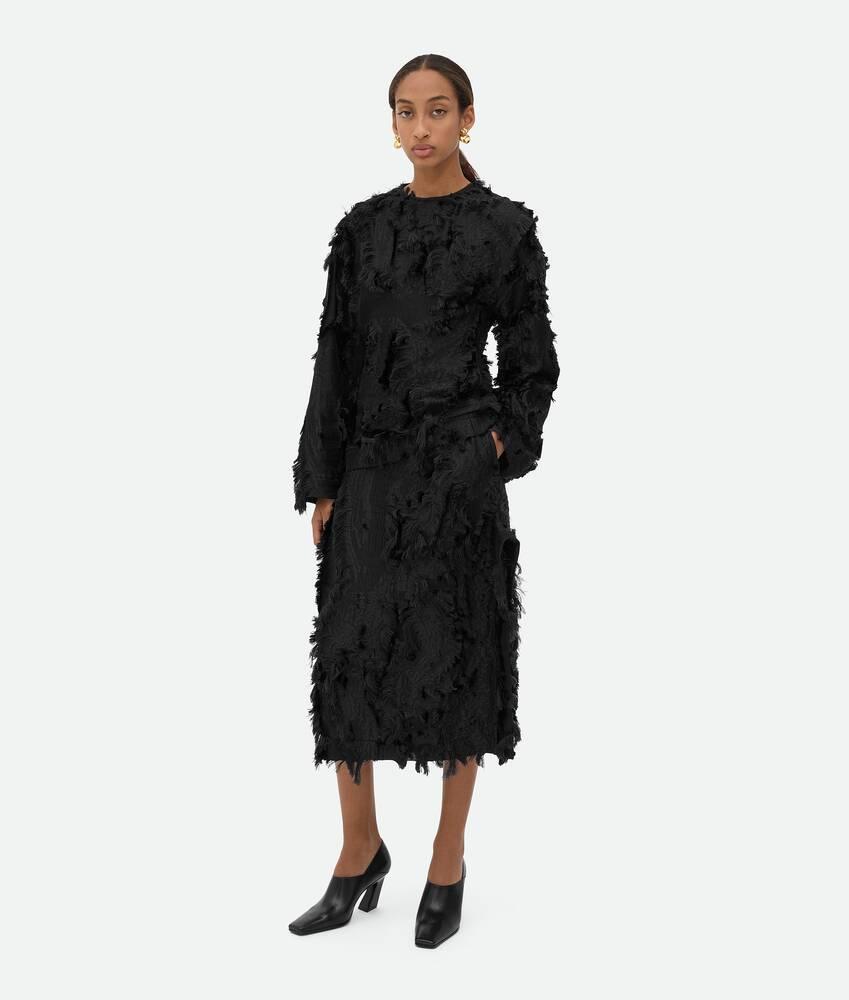 Women's Viscose Fil Coupe Skirt in Black Product Image