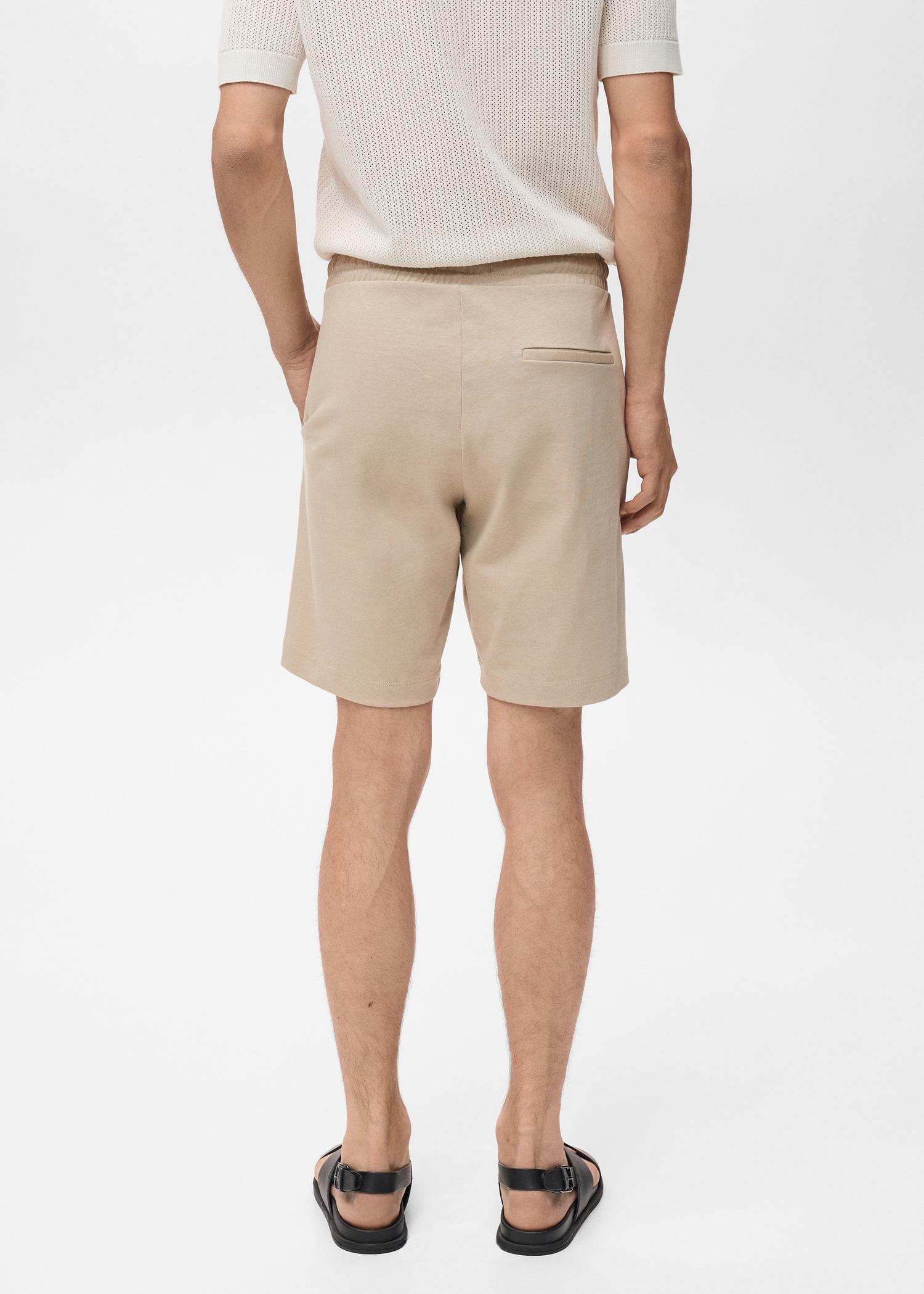 100% cotton bermuda shorts with drawstring - Men | MANGO USA Product Image